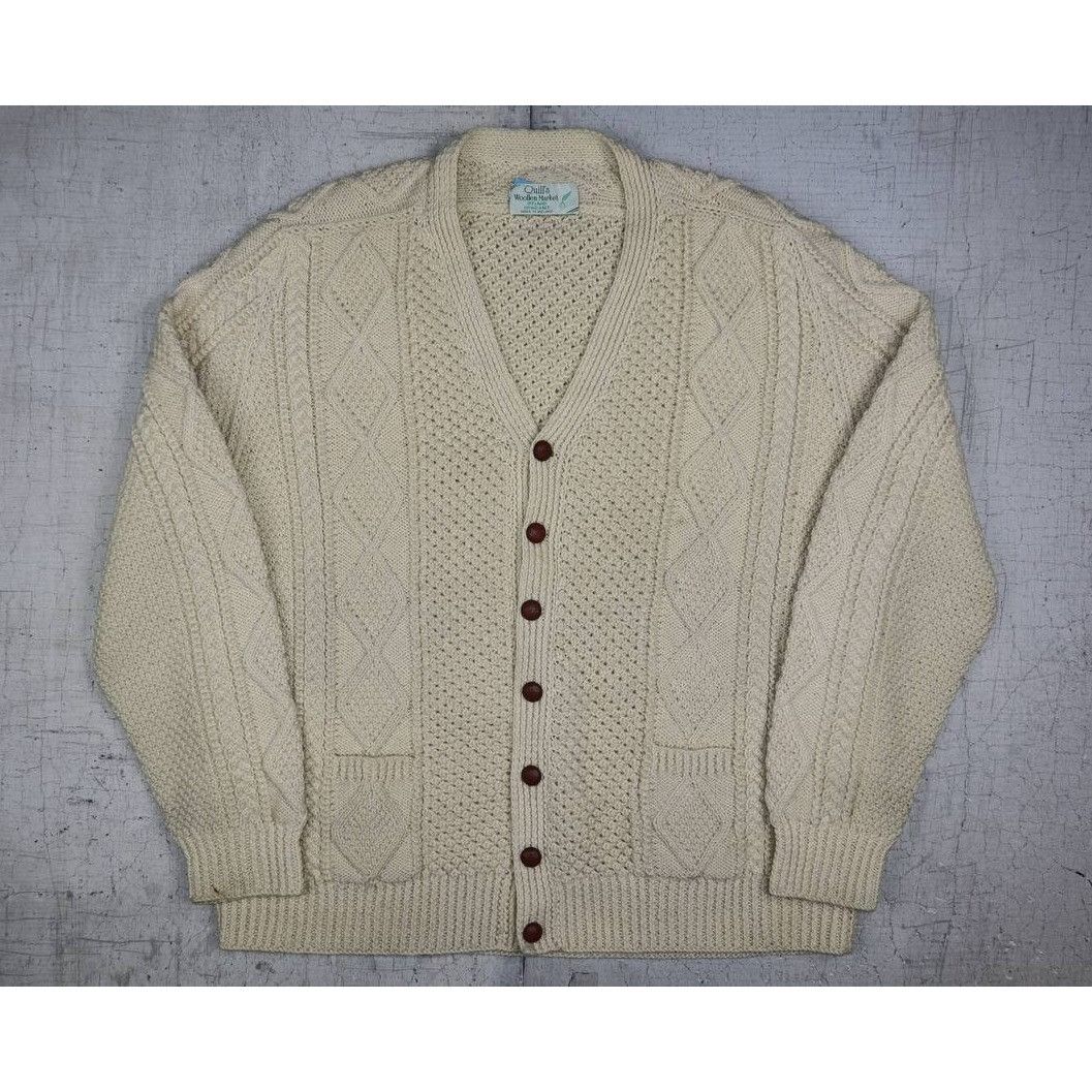 Vintage Quill’s Woolen Market Ireland Hand Knitted Pure Wool Cream Size US L / EU 52-54 / 3 - 1 Thumbnail
