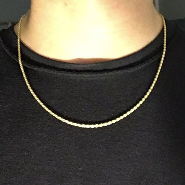 Jewelry Gold Chain Rope Chain Necklace 20in 2mm 925 Italy Size ONE SIZE - 1 Thumbnail