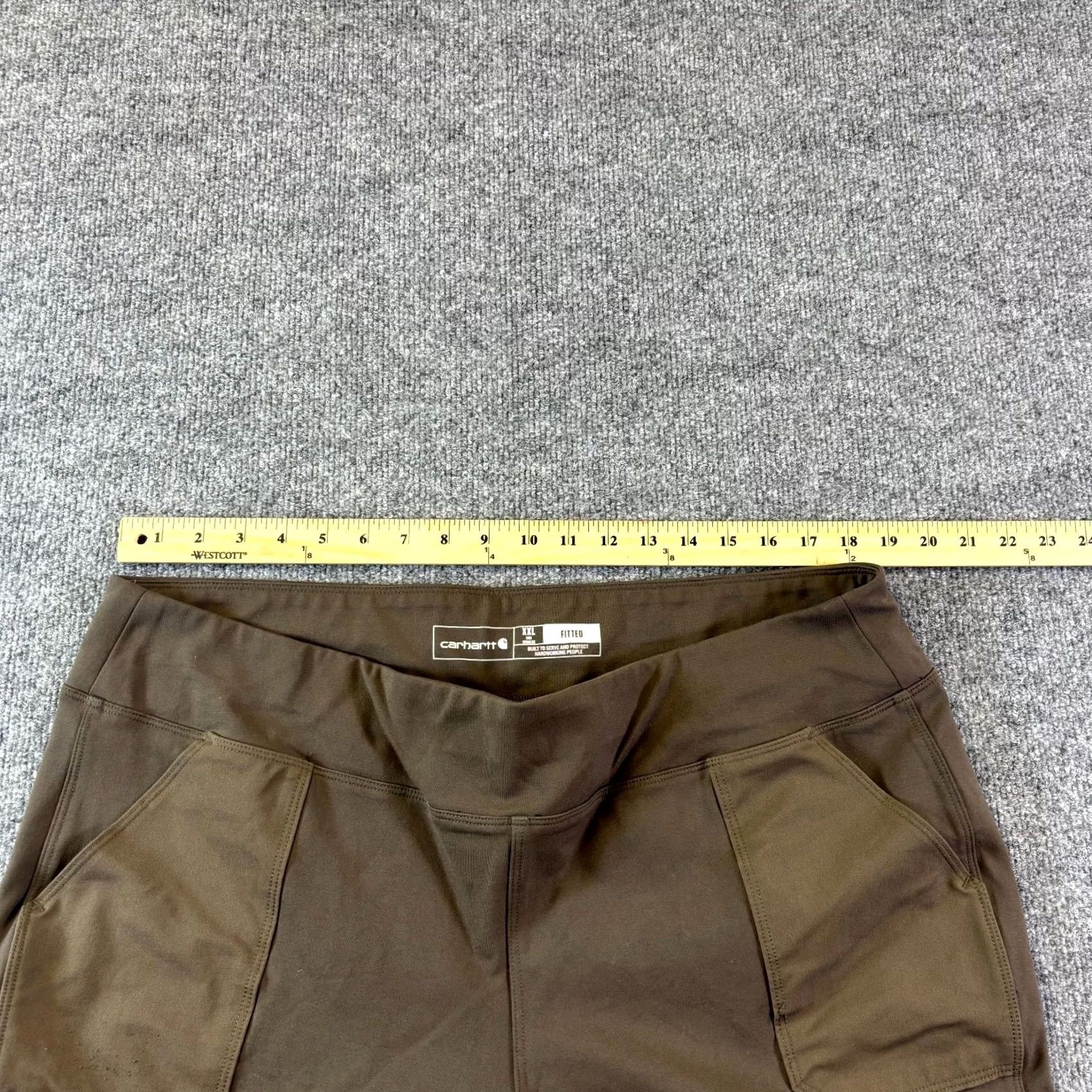 Carhartt VINTAGE Carhartt Fitted Force Utility Leggings Women's 2XL Brown Elastic Waist Workout Size 40" / US 18 - 3 Thumbnail