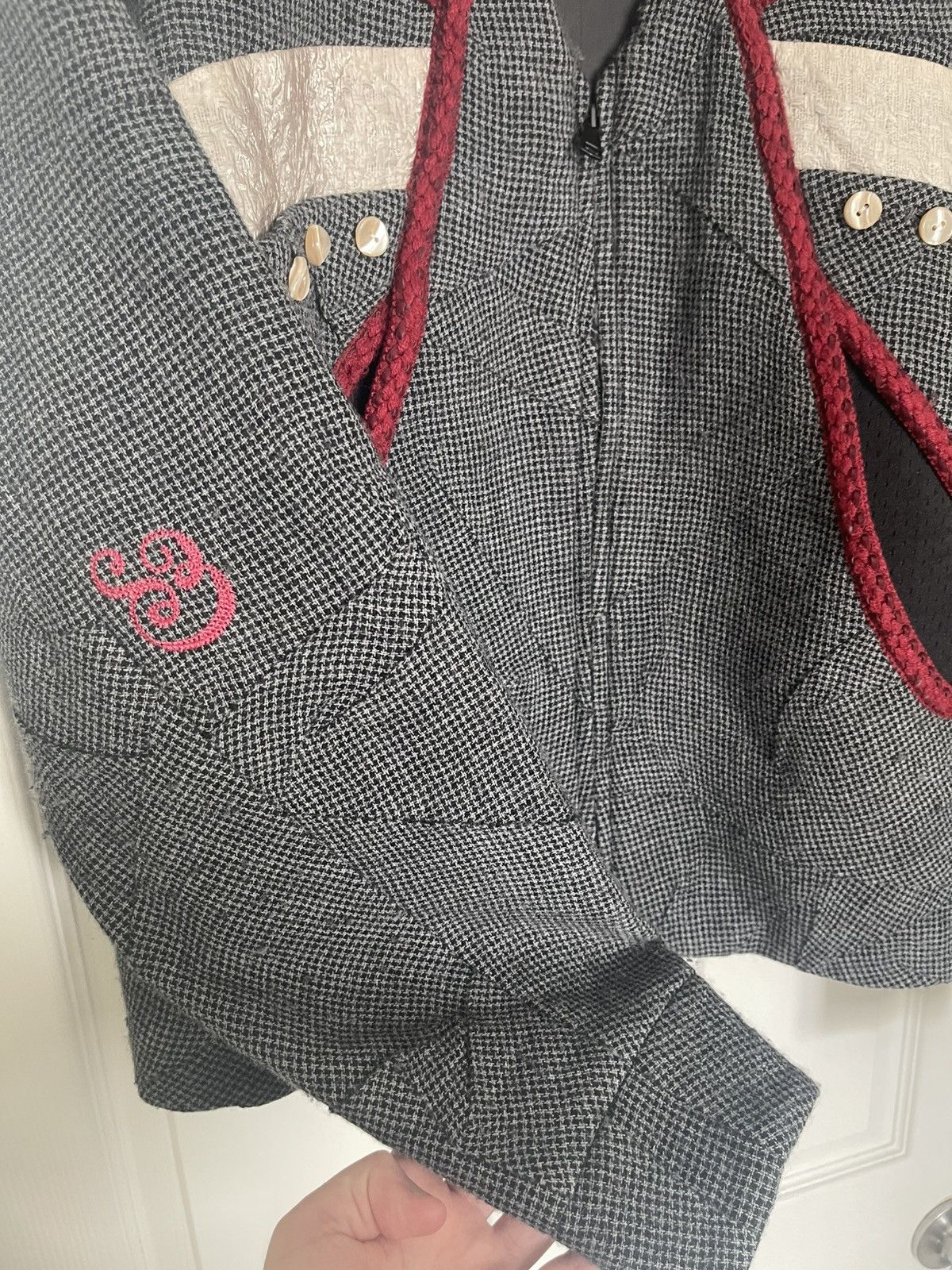 NAMESAKE AW21 Contour Line Grey & Red Wool Jacket Size US M / EU 48-50 / 2 - 6 Thumbnail