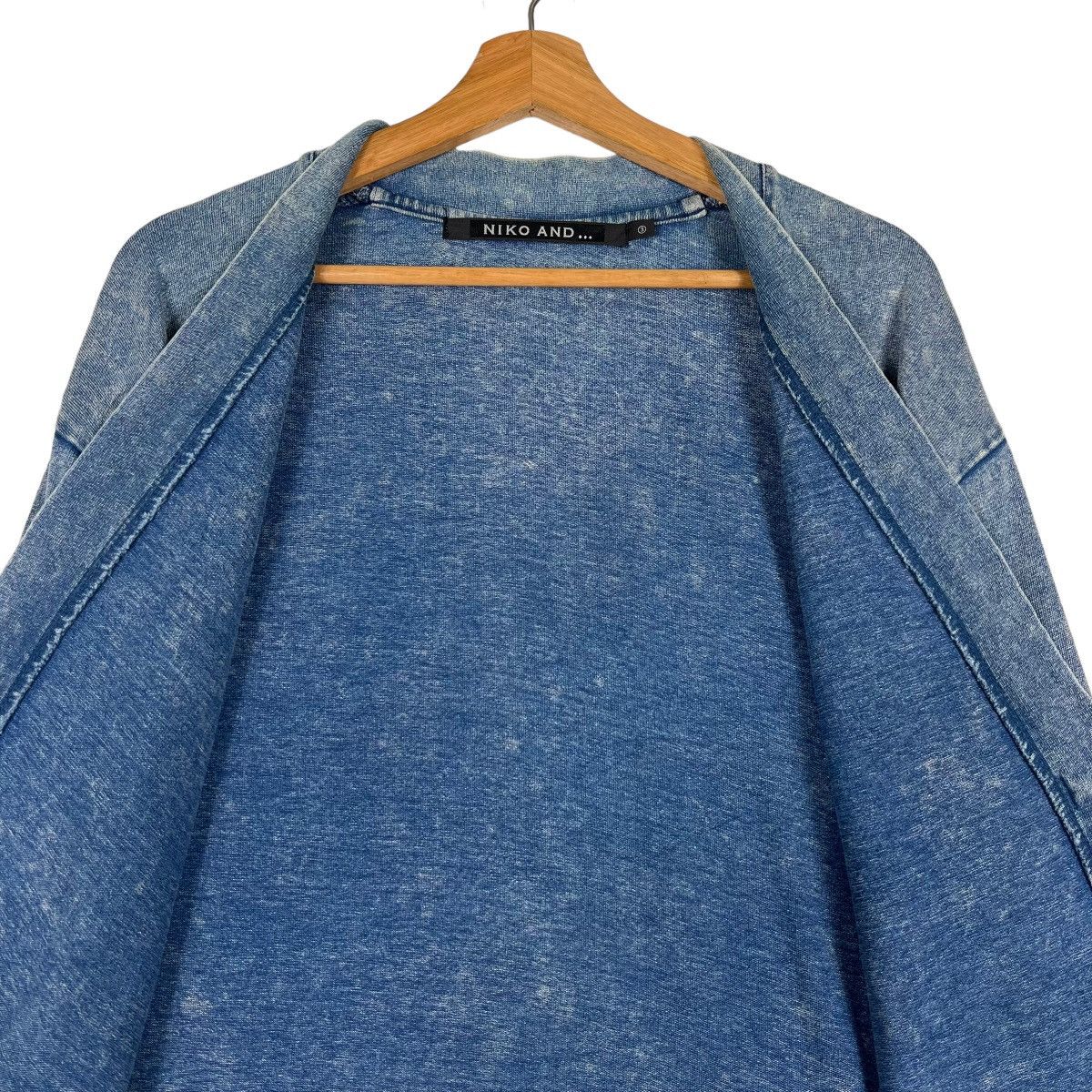 Designer 🔥 NIKO AND DYED WASHED INDIGO MANDARIN CARDIGAN JACKET Size US L / EU 52-54 / 3 - 12 Thumbnail