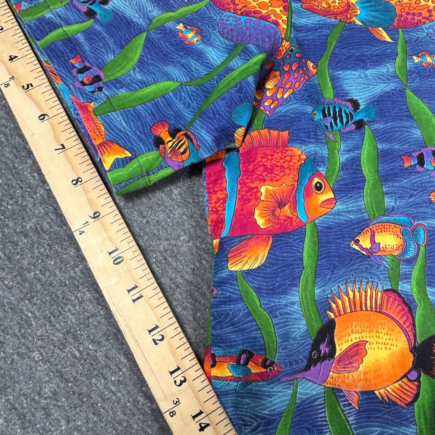 Paradise Found VTG Paradise Found Hawaiian Shirt Men XL Blue Marine Fish Print Aloha Made in USA Short Sleeve Button-Up 3/4 Sleeve? Size US XL / EU 56 / 4 - 7 Thumbnail