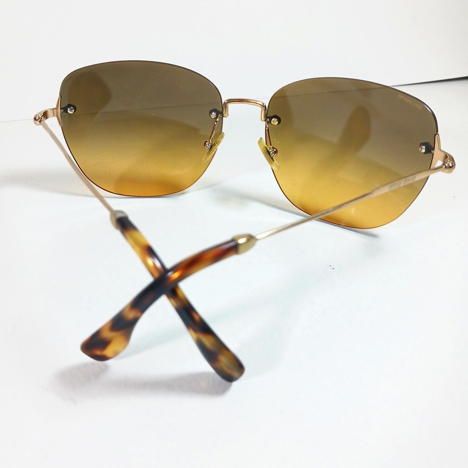 Miu Miu Miu Miu SMU52N Tortoise Brown/Gold Sunglasses w/Case & Pouch Size ONE SIZE - 9 Thumbnail