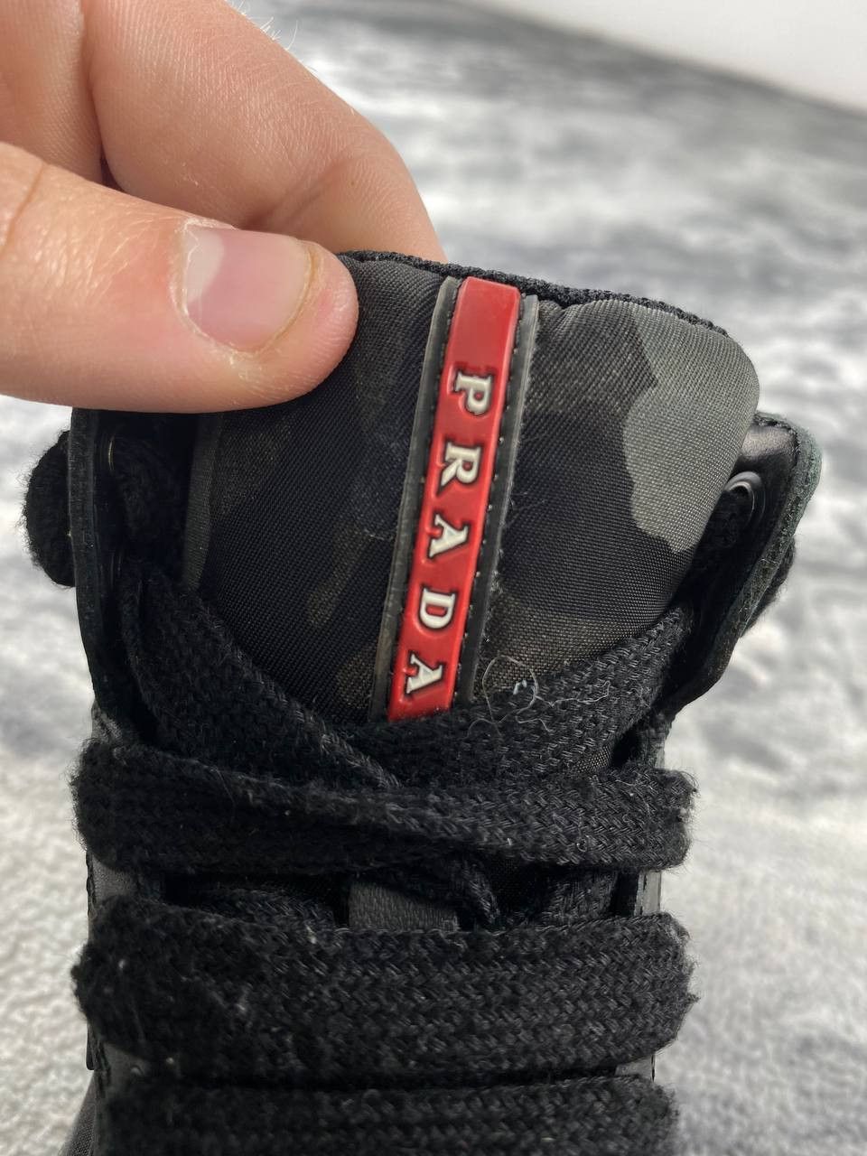 Prada Prada Camo High Top Sneakers Kids Size 24 Black Size US 5 / EU 37 - 9 Thumbnail
