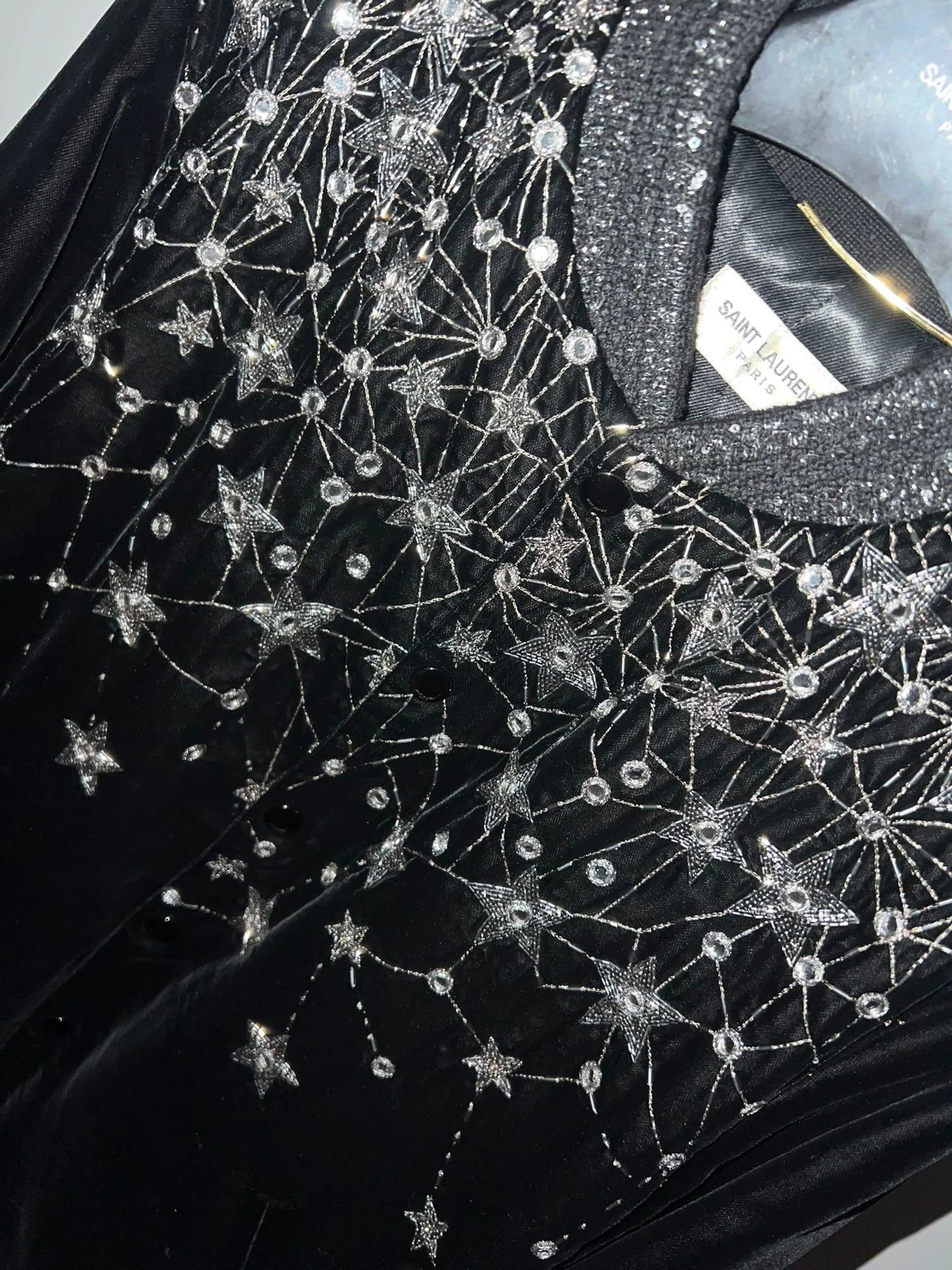 Saint Laurent Paris Saint Laurent SLP 2019 FW YSL Rhinestone Jacket Size S / US 4 / IT 40 - 6 Thumbnail