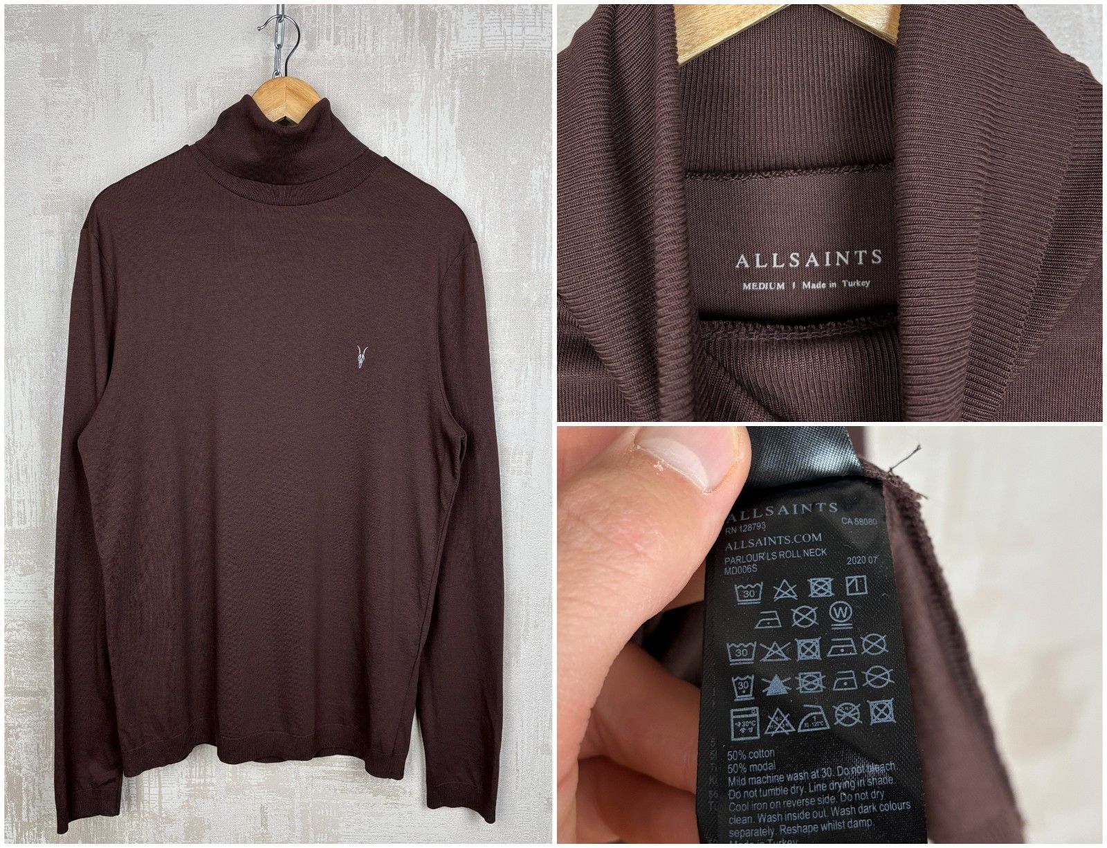Allsaints AllSaint Parlour LS Roll Neck Cotton/Modal Pullover Size US M / EU 48-50 / 2 - 1 Thumbnail
