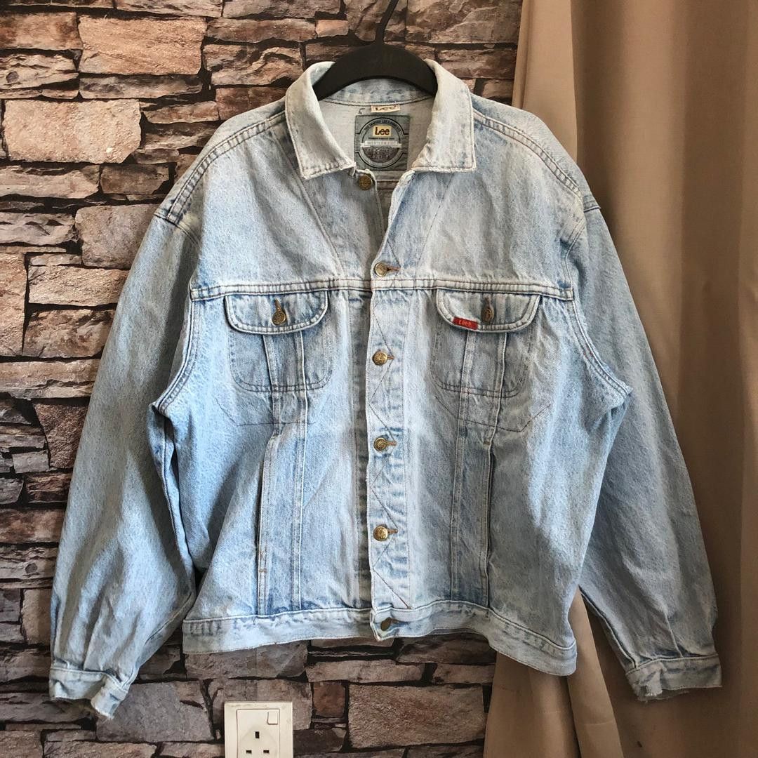 Lee Lee Light Wash Denim Jacket Boxy Cropped Streetwear Size US L / EU 52-54 / 3 - 1 Thumbnail
