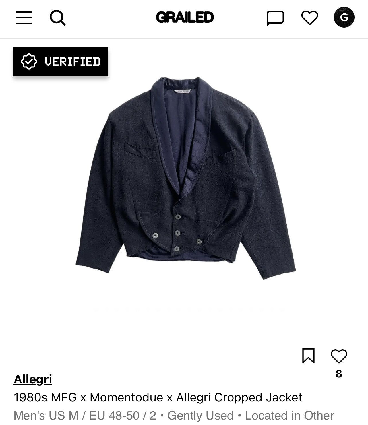 Marithe + Francois Girbaud 1980s MFG x Momentodue x Allegri Cropped Jacket Size US M / EU 48-50 / 2 - 21 Thumbnail