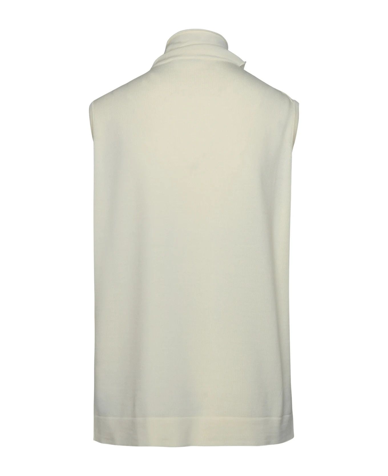 Jil Sander o1y1025 Sleeveless Sweater in Ivory Size M / US 6-8 / IT 42-44 - 3 Thumbnail
