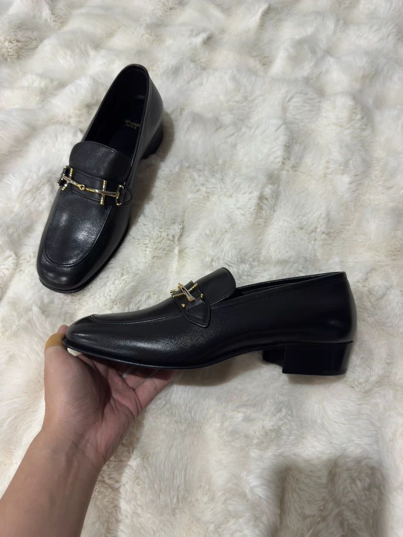 Saint Laurent Paris Saint Laurent Paris Black Gold Loafers shoes Size US 9.5 / EU 42-43 - 6 Thumbnail