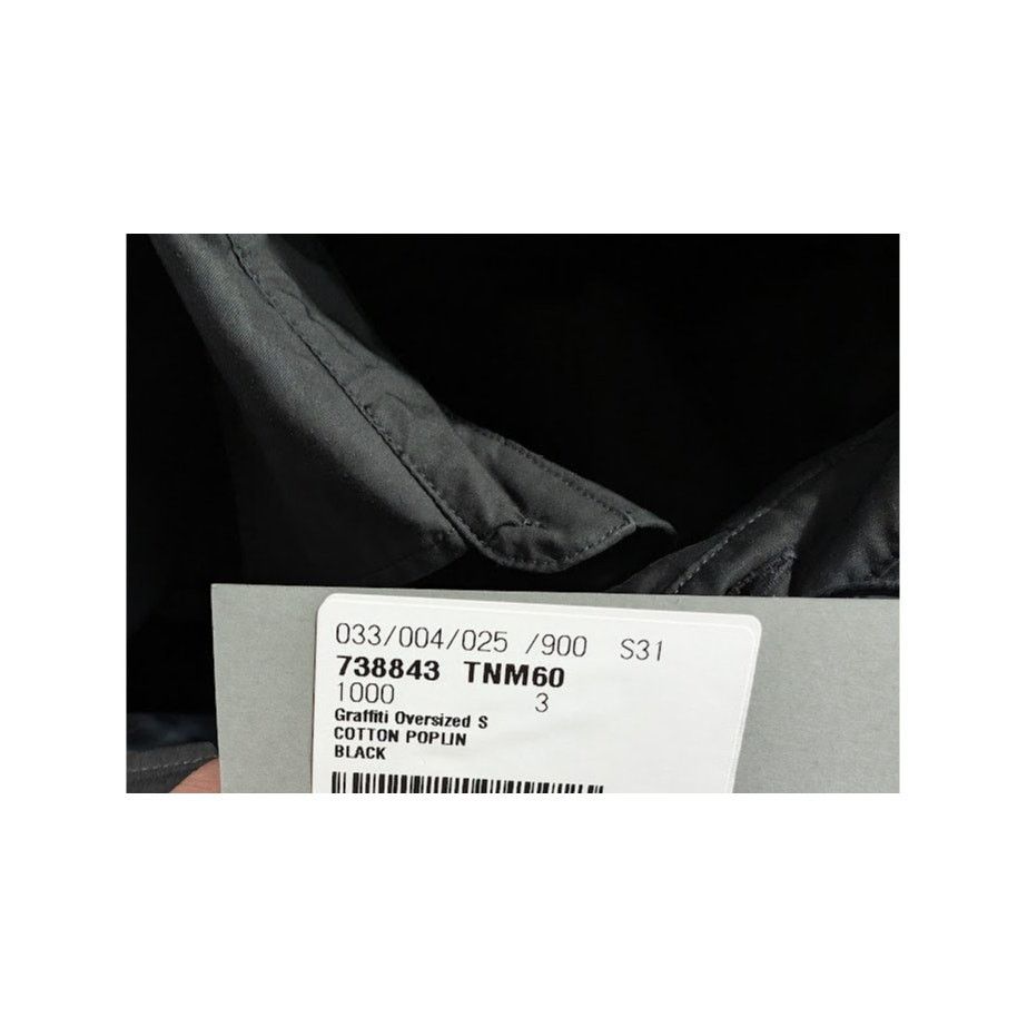 Balenciaga o1rshd1 Cotton Poplin Graffiti Oversized Shirt in Black Size US L / EU 52-54 / 3 - 21 Thumbnail