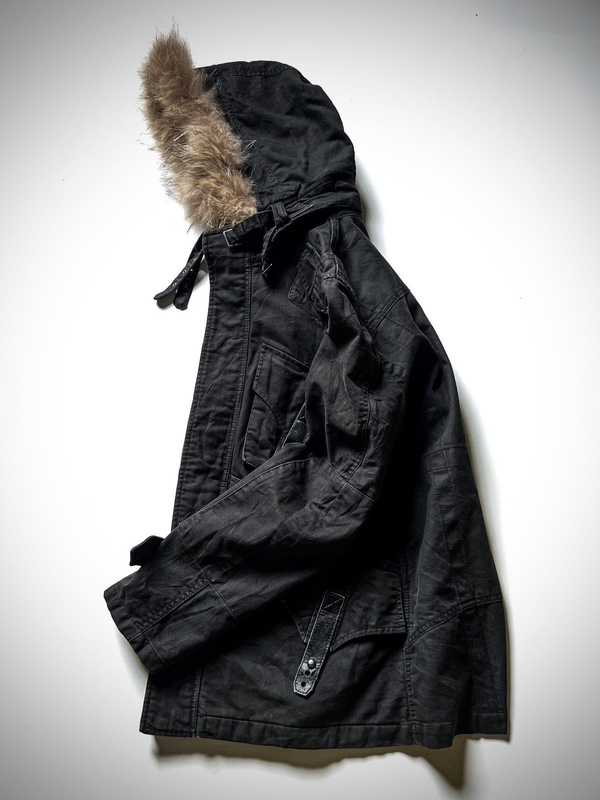 PPFM PPFM Japanese Brand Utility Fur Hooded Jacket Parka Black00s Size US M / EU 48-50 / 2 - 8 Thumbnail