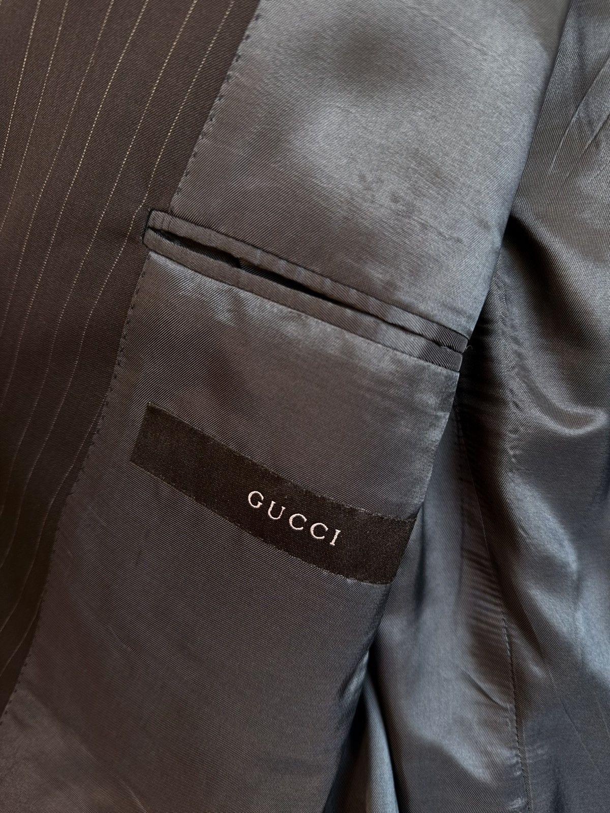 Gucci Gucci Navy Wool Stripes Suit 54 Size 54R - 11 Thumbnail