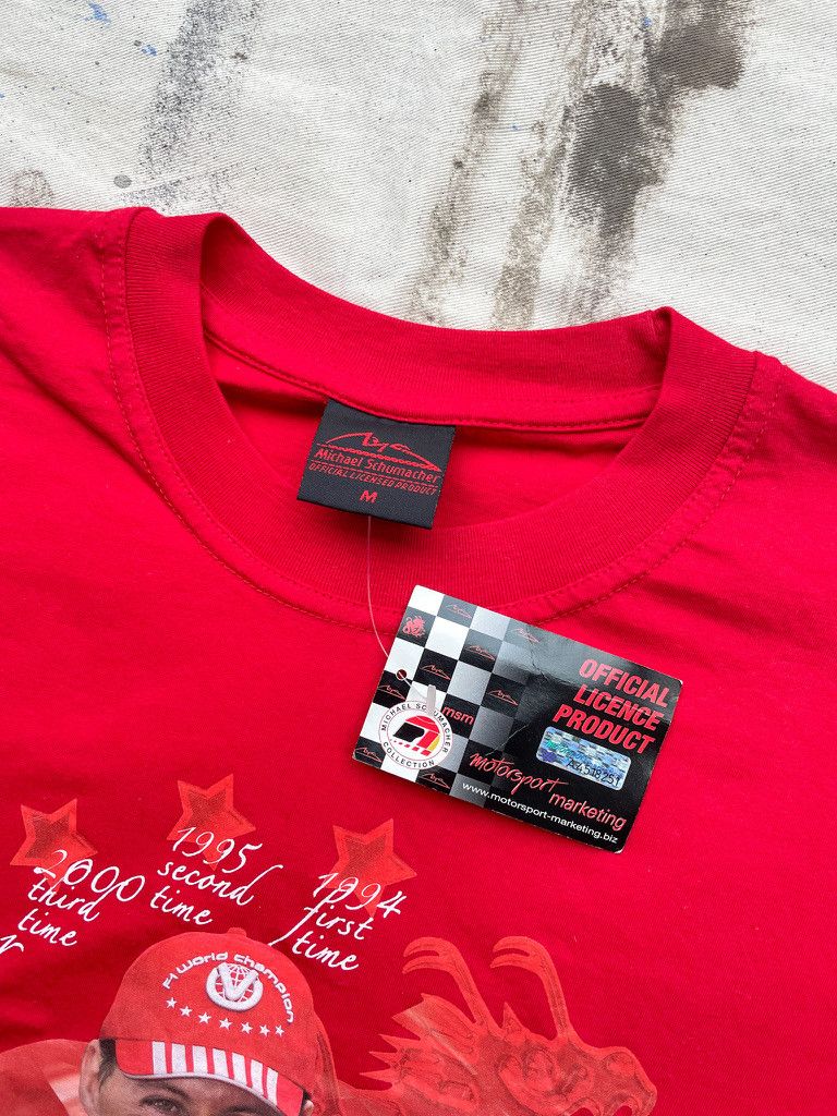 Vintage Y2K Michael Schumacher 7- Time F1 World Champion T- Shirt Size US M / EU 48-50 / 2 - 3 Thumbnail