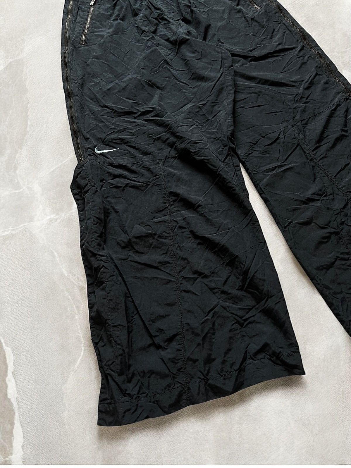 Nike × Vintage NIKE VERY WIDE! BAGGY KNEE LOGO TRACK SUIT PANTS y2k 90s ZIP Size US 33 - 3 Thumbnail