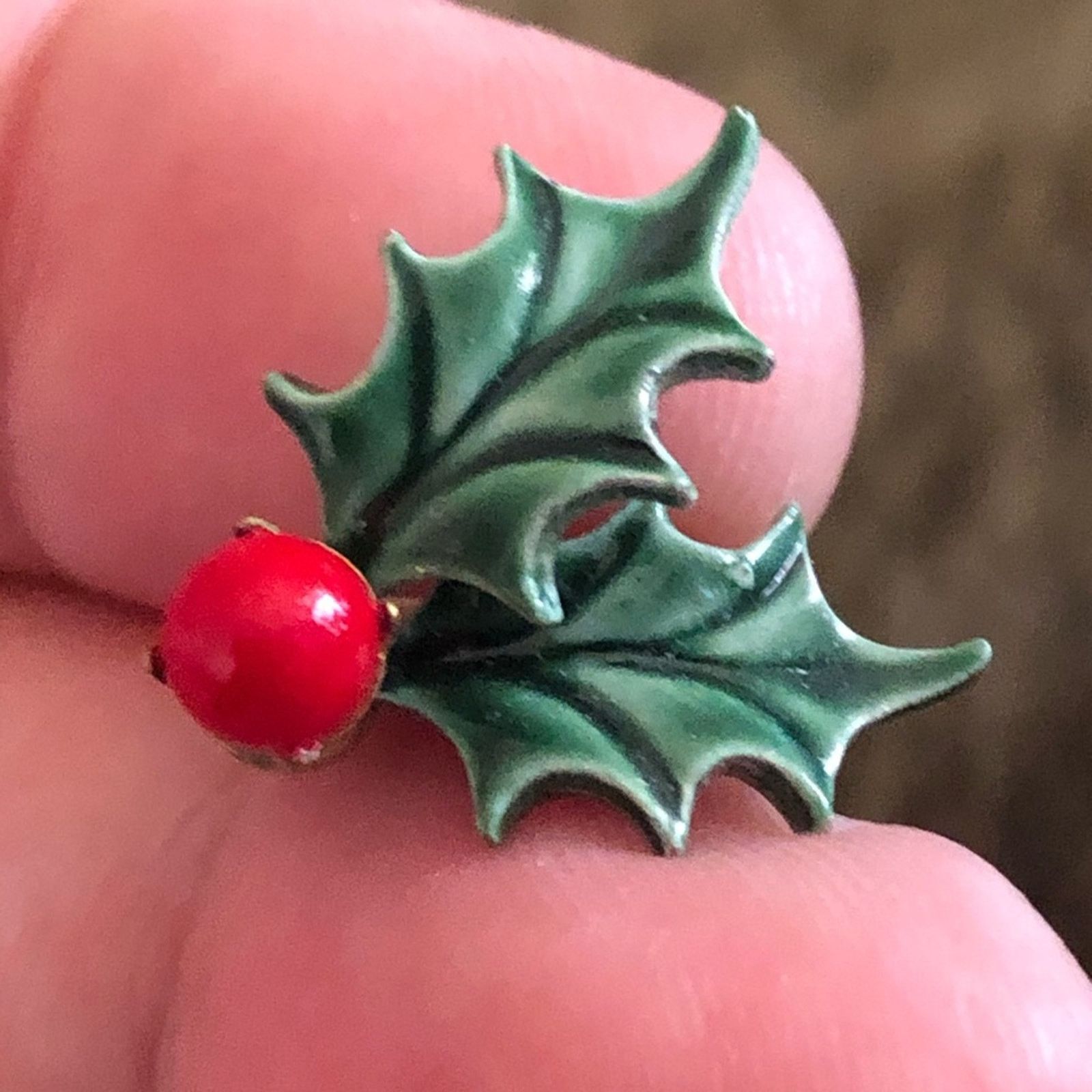 Vintage Vintage 50s ceramic Holly screw back clip earrings Size ONE SIZE - 5 Thumbnail