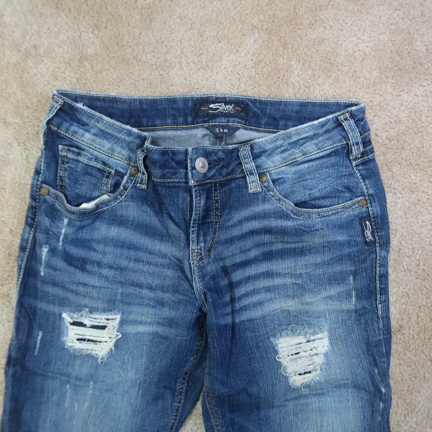 Silver Jeans Co. Silver Jeans Women Jeans 28x26 Straight Leg Denim Stretch Blue Slim 5-Pocket Mens Womens Girls? Size 28" / US 6 / IT 42 - 3 Thumbnail