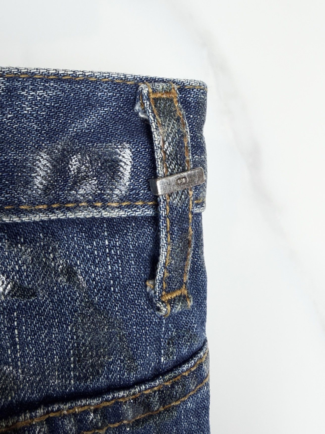 Dior × Hedi Slimane AW03 Dior Homme Luster Waxed Coated Clawmark Denim Jeans Size US 36 / EU 52 - 7 Thumbnail