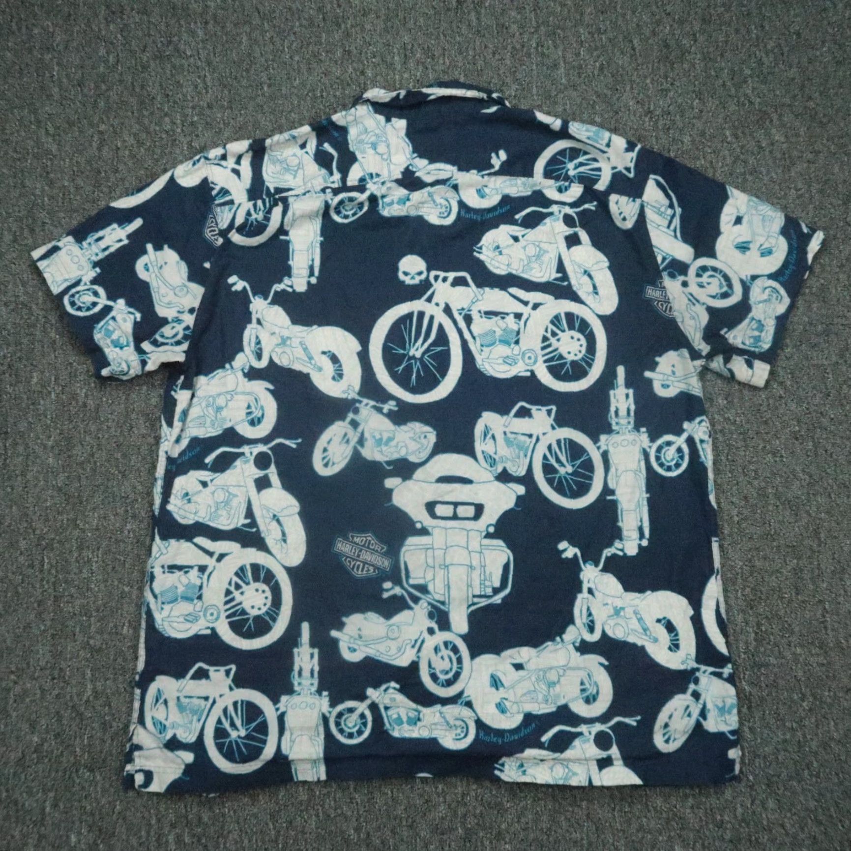 Harley Davidson VINTAGE Harley Davidson Shirt Men XXL Blue Linen Blend Short Sleeve Willie G Size US XXL / EU 58 / 5 - 5 Thumbnail