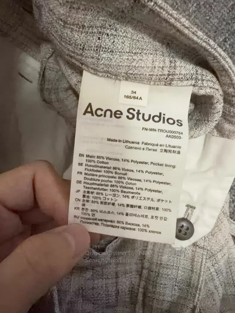 Acne Studios Acne Studios SS22 plaid tie waist casual long pants, beige Size 42" / US 20 - 4 Thumbnail