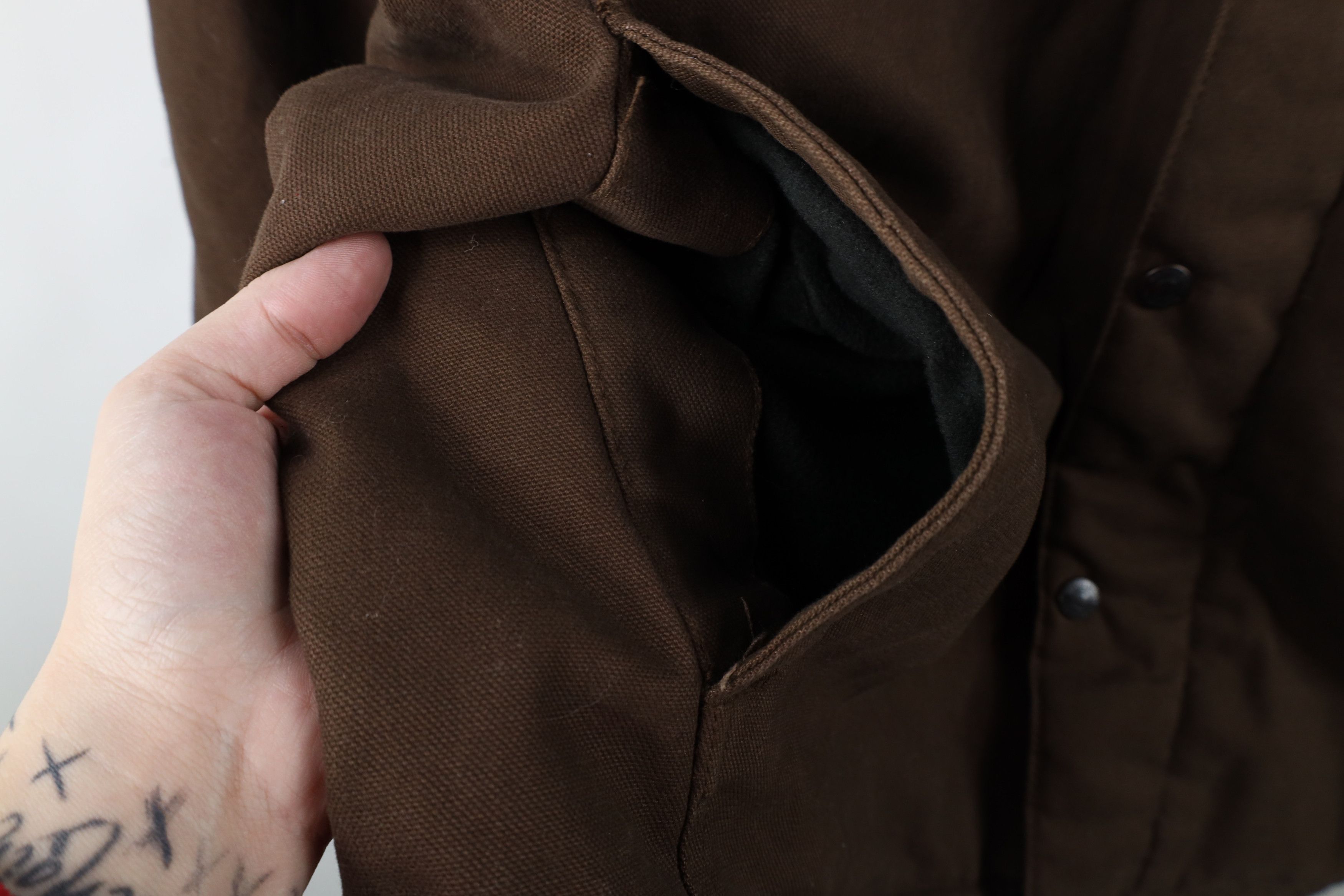 Vintage Vintage Y2K Streetwear Fleece Lined Canvas Hooded Jacket Size US XXL / EU 58 / 5 - 6 Thumbnail