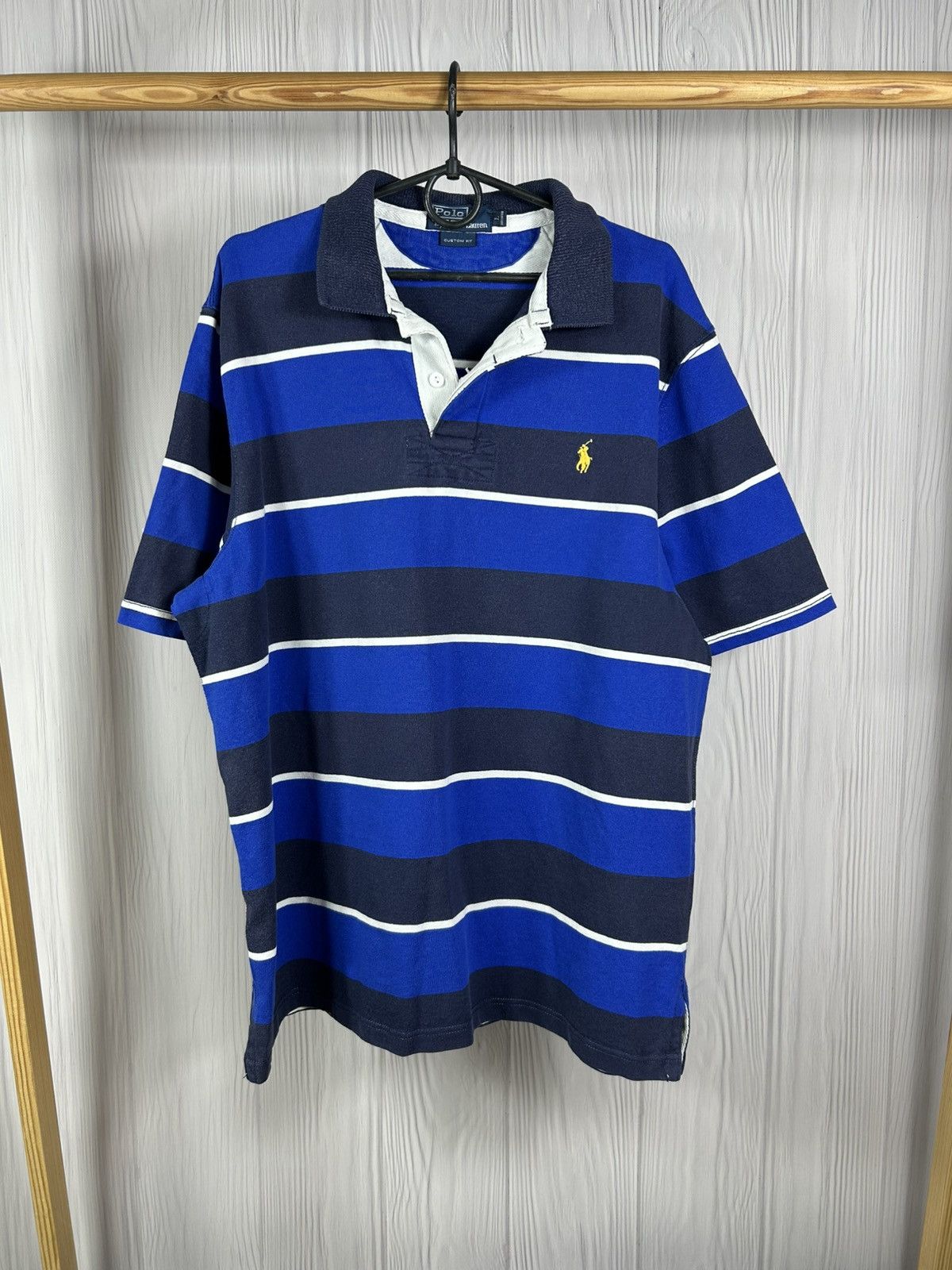 Polo Ralph Lauren Vintage Polo Ralph Lauren Stripped Polo Heavy Cotton Size L Size US L / EU 52-54 / 3 - 1 Thumbnail