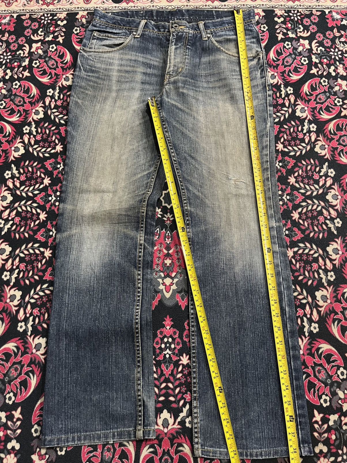 Atelier New Regime Atelier Sab Men Rusty Blue Faded Washed Panel Line Jeans Size US 30 / EU 46 - 11 Thumbnail