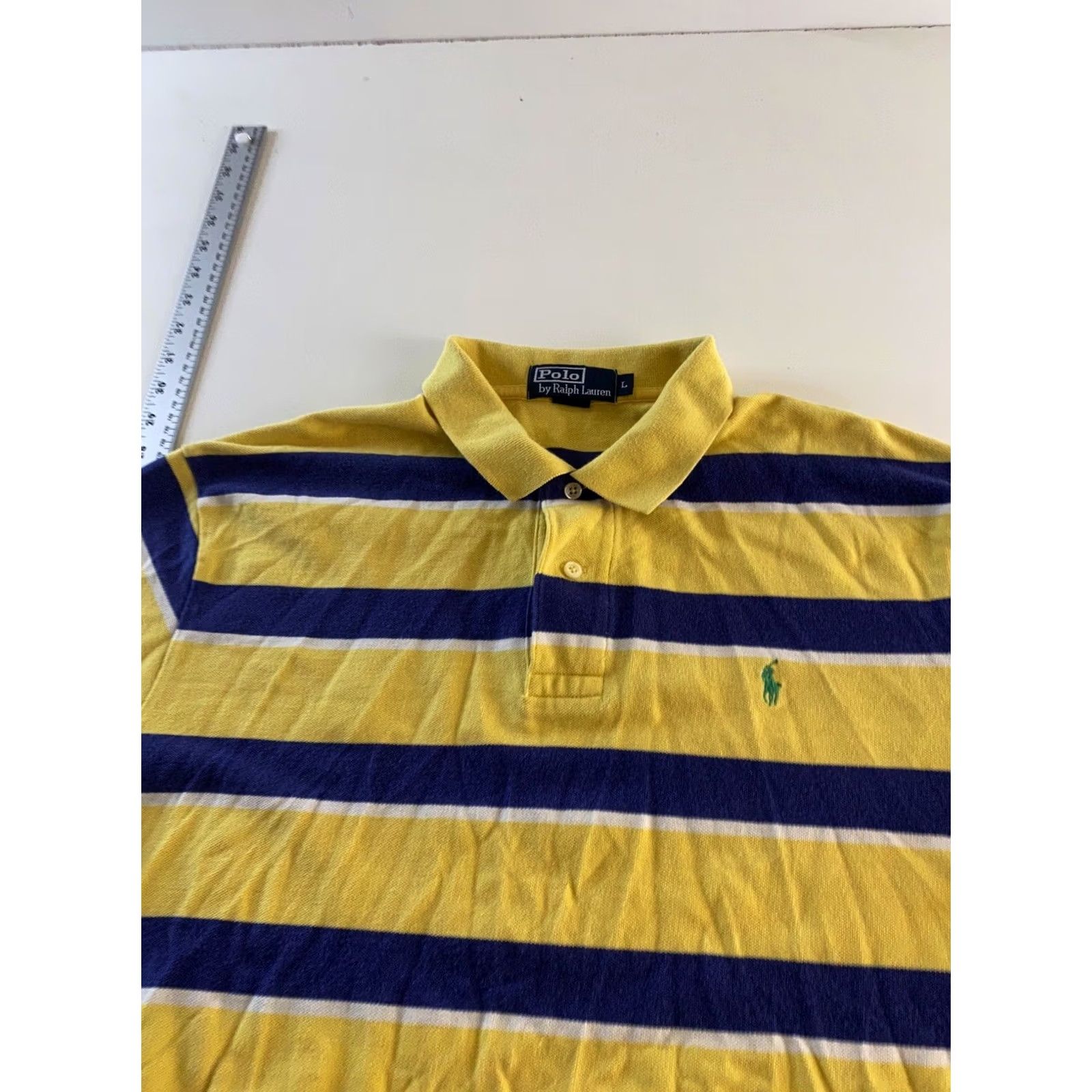 Ralph Lauren Ralph Lauren Polo Shirt Blue Stripe Green Pony Large L Mens Size US L / EU 52-54 / 3 - 2 Thumbnail