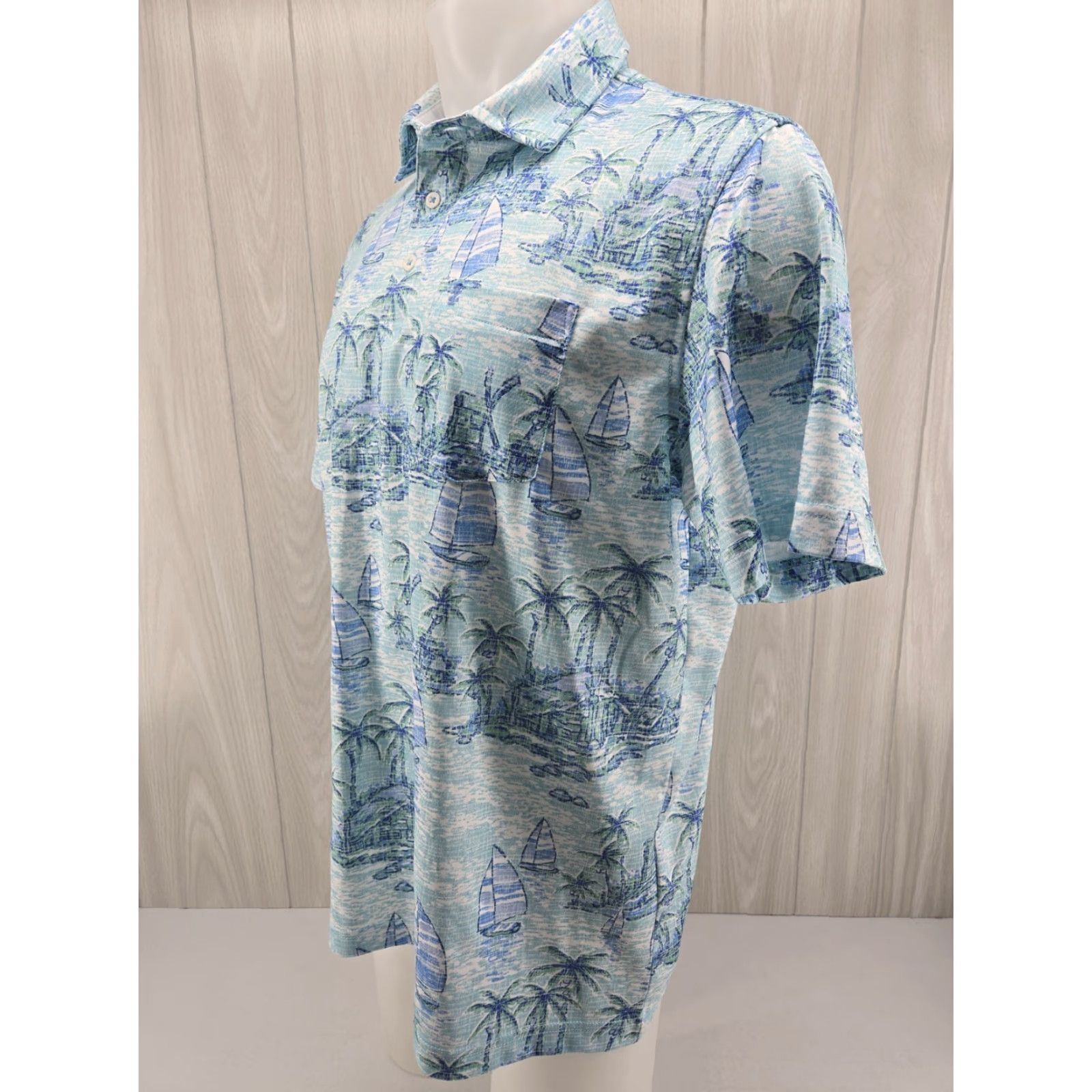Izod Izod Saltwater Polo Shirt Mens L Sailboats Palm Trees All Over Print Polo Shirt Mens L Multicolor Beach Summer 90s? Size US L / EU 52-54 / 3 - 3 Thumbnail