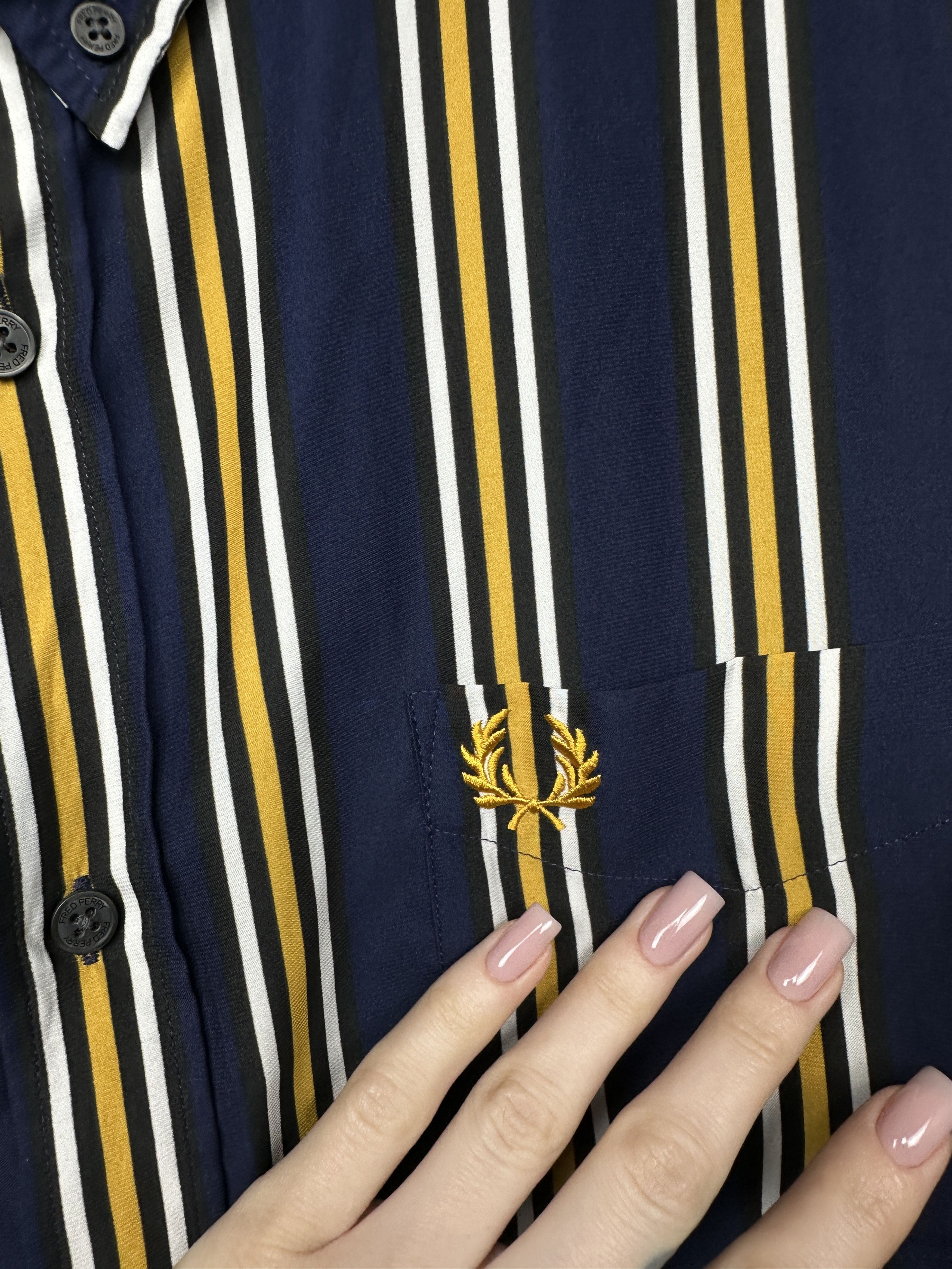 Fred Perry Fred Perry Mens Short Sleeve Striped Shirt Size US XL / EU 56 / 4 - 3 Thumbnail