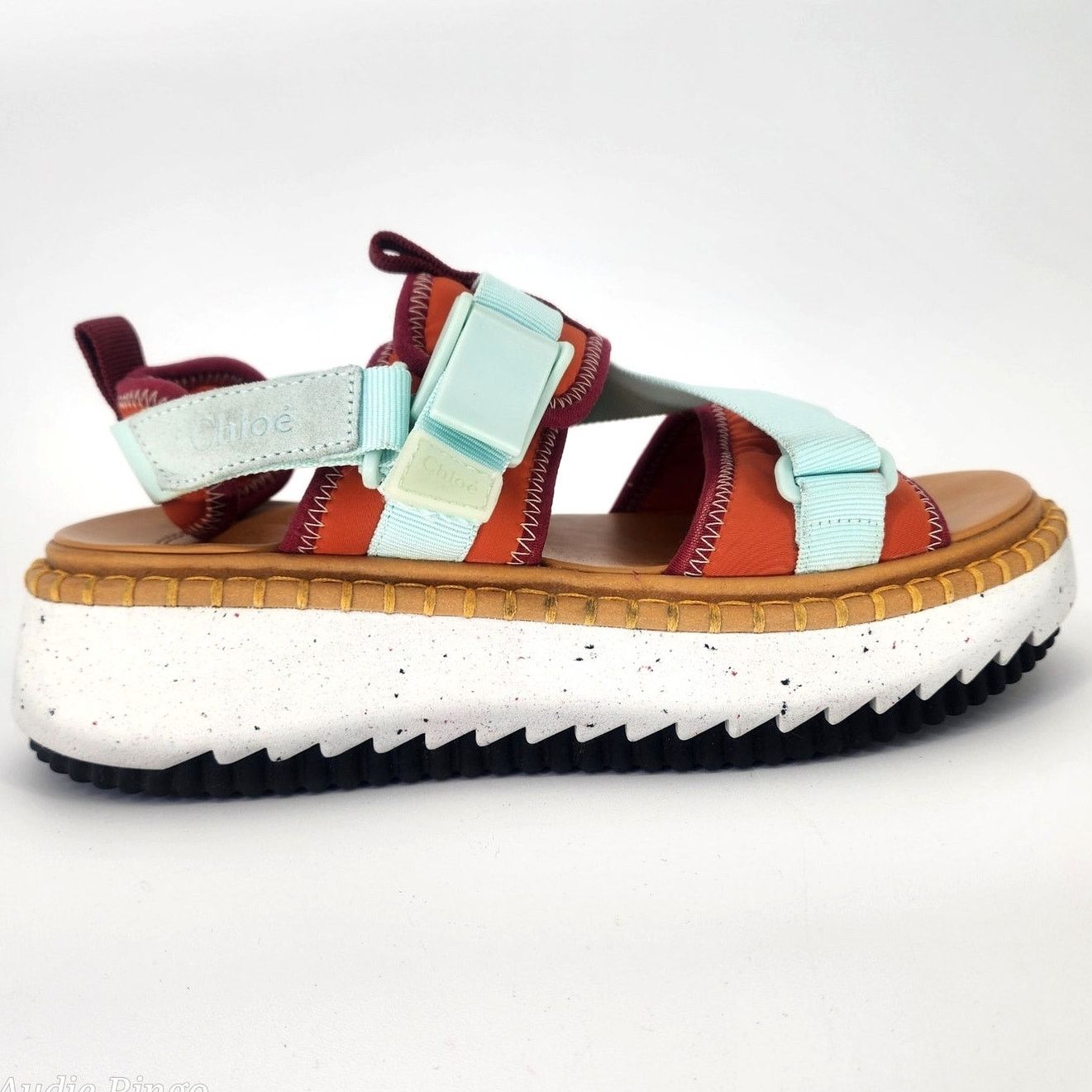 Chloe Chloé Lilli Multi-Strap Platform Sandals Orange/Teal EU 38 Size US 8 / IT 38 - 6 Thumbnail