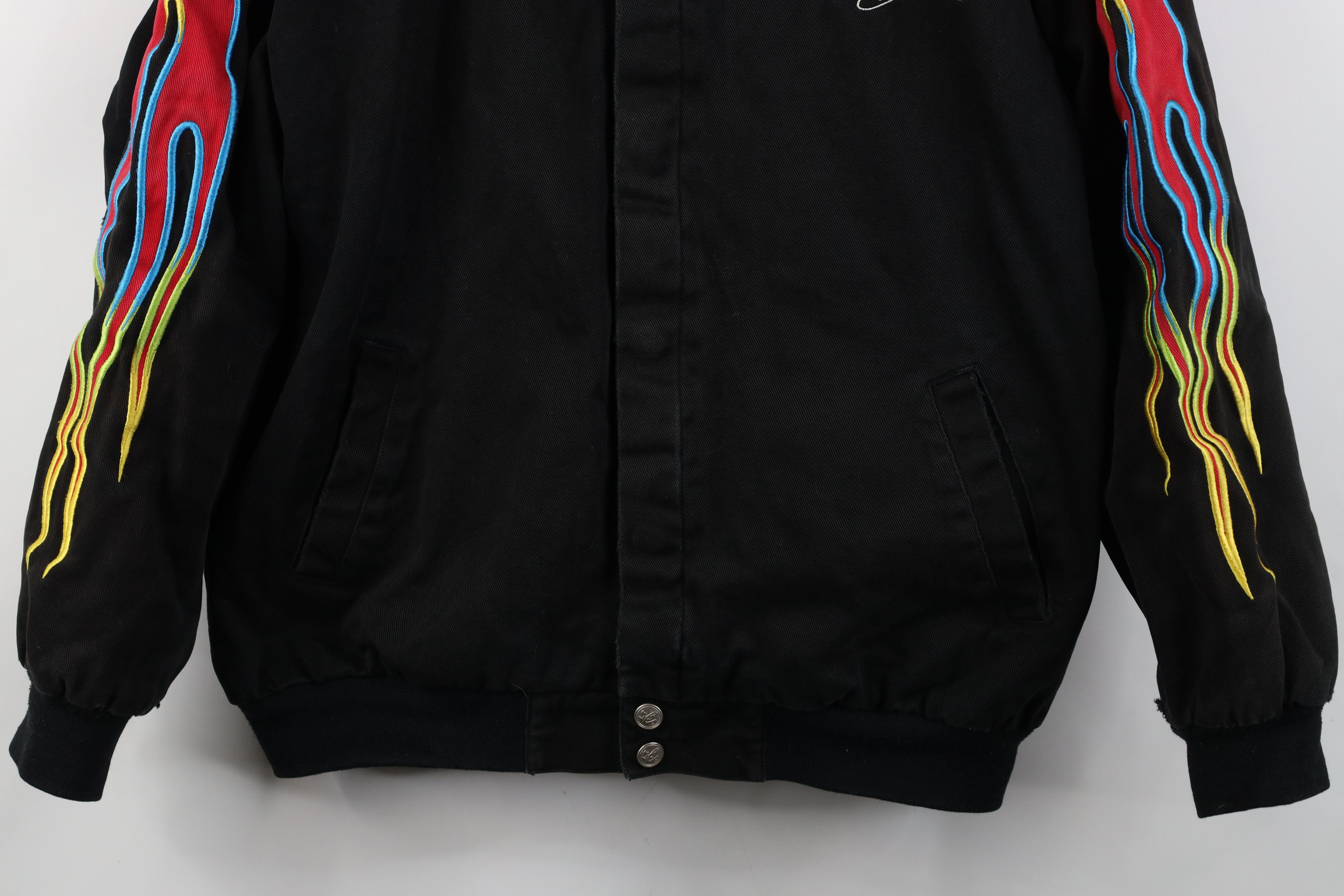 Vintage Vintage 90s Y2K NASCAR Gordon Fire Flames Pit Crew Jacket Size US L / EU 52-54 / 3 - 3 Thumbnail