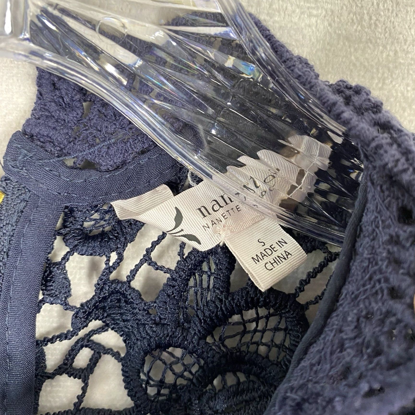 Nanette Lepore Nanette Lepore Top Womens S Blue Lace Sleeveless Mock Neck Lined Crochet Floral Bohemian Party/Cocktail, Wedding, Casual Shirt, Regular Women, Blue, S Size S / US 4 / IT 40 - 3 Thumbnail