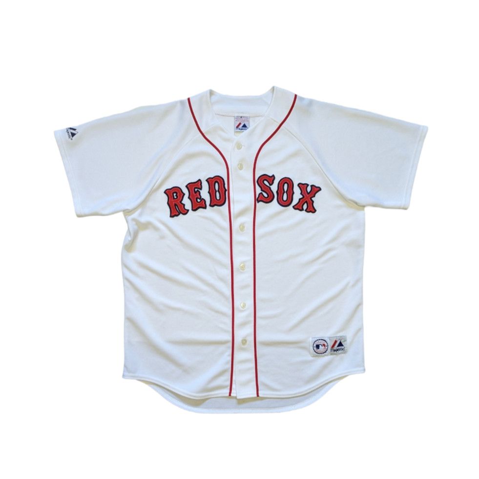 Vintage Boston Red Sox Majestic Stitched Baseball Jersey White XL Blank