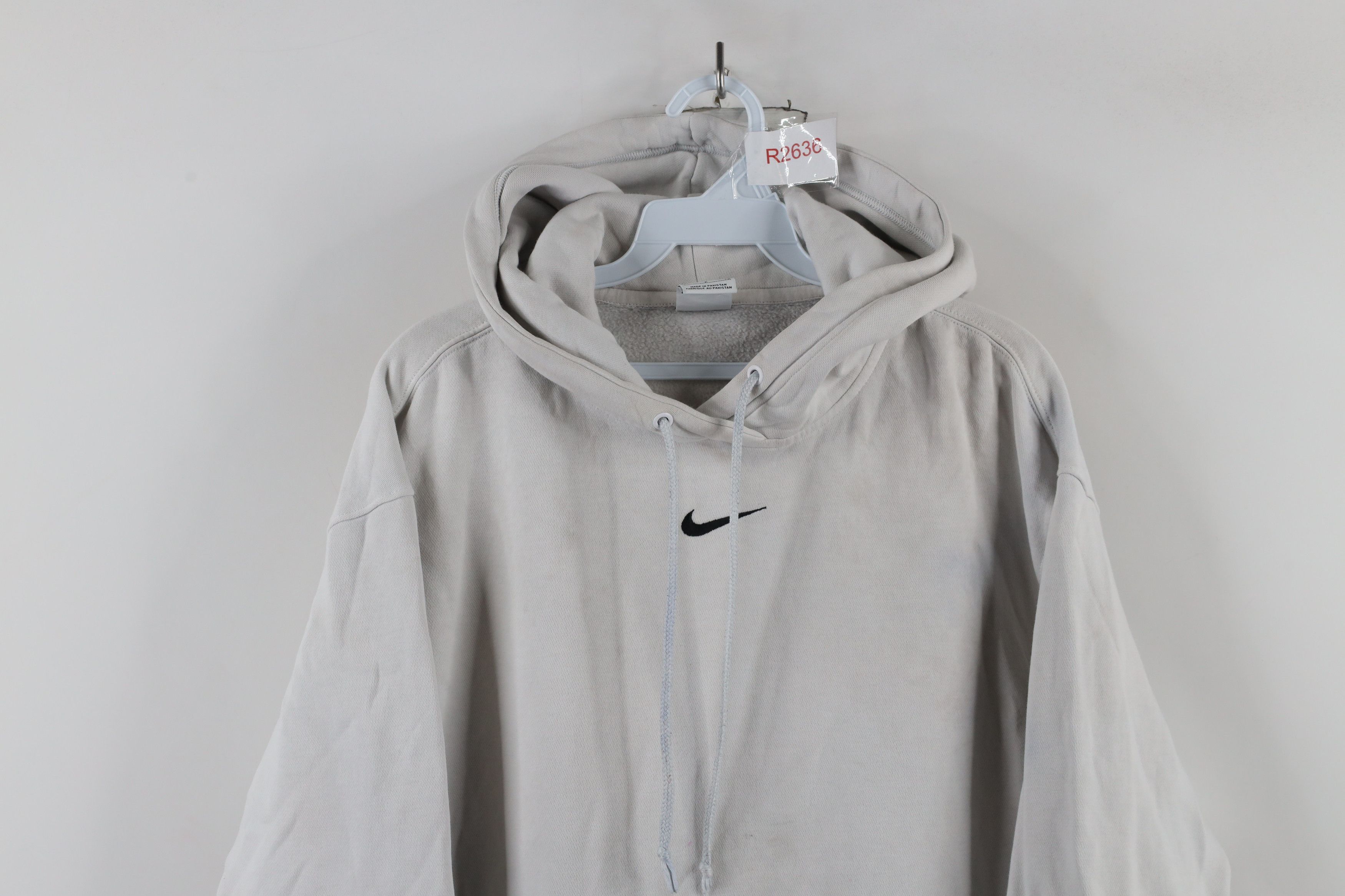 Nike × Vintage Vintage Y2K Nike Scott Center Swoosh Hoodie Light Gray Size US S / EU 44-46 / 1 - 2 Thumbnail