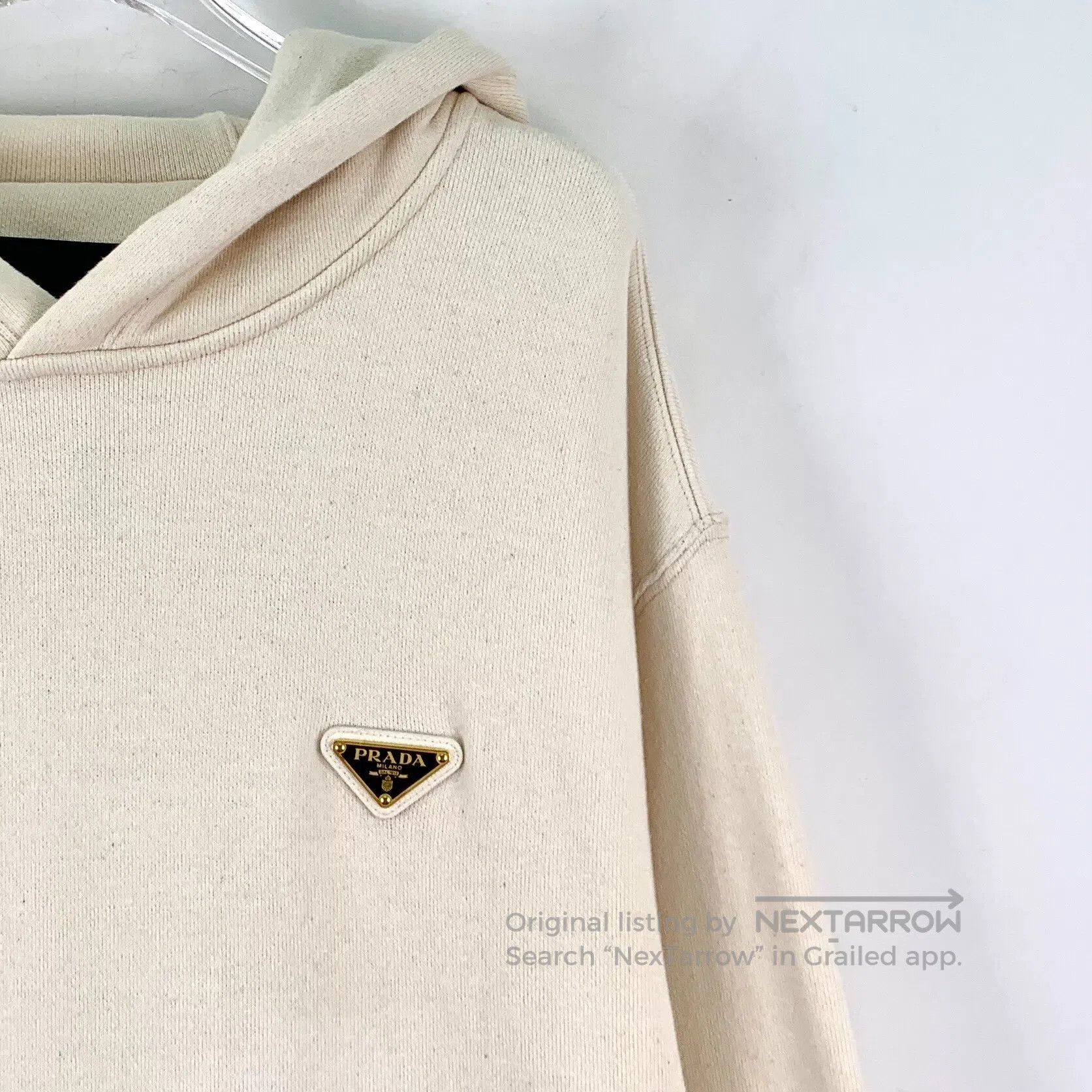 Prada Prada Apricot triangle logo cotton hooded long sleeve swea Size US M / EU 48-50 / 2 - 3 Thumbnail