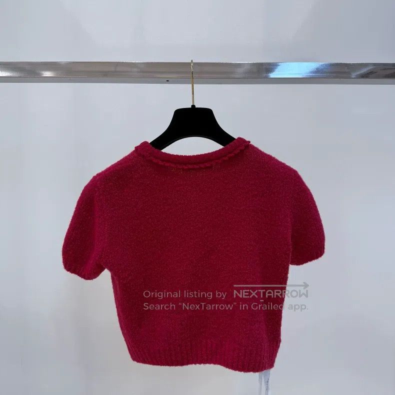 Miu Miu Miu Miu 40 Short-sleeved knitted wool coat Size M / US 6-8 / IT 42-44 - 4 Thumbnail