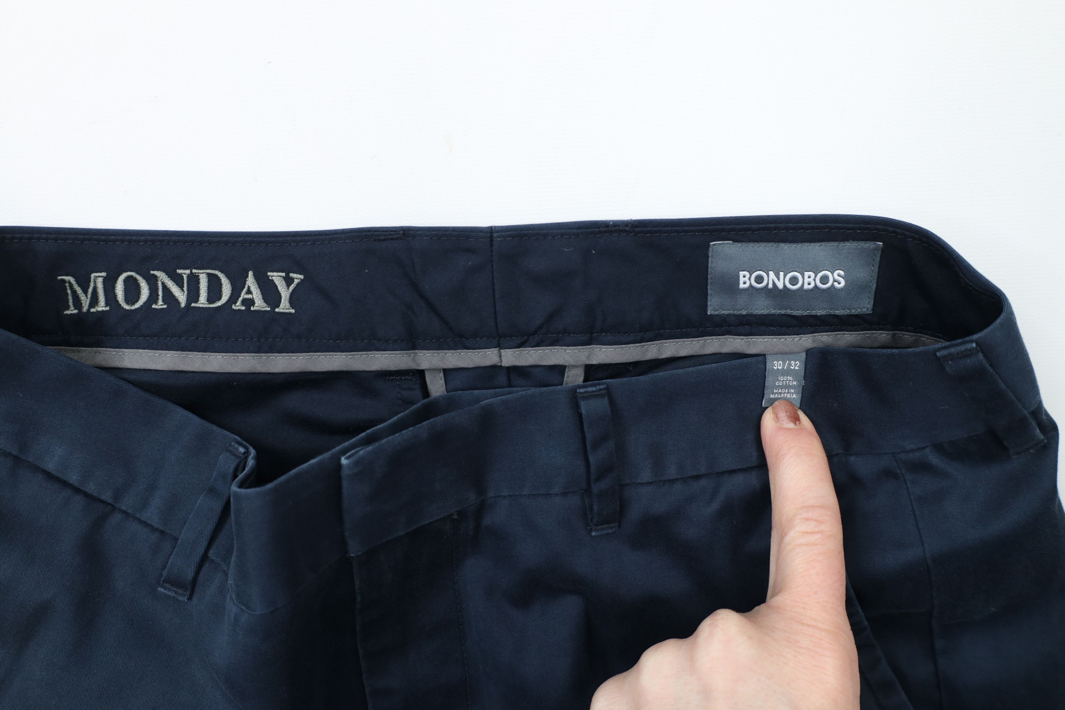Bonobos × Vintage Bonobos Slim Fit Monday Straight Leg Chino Pants Navy Blue Size US 30 / EU 46 - 7 Thumbnail