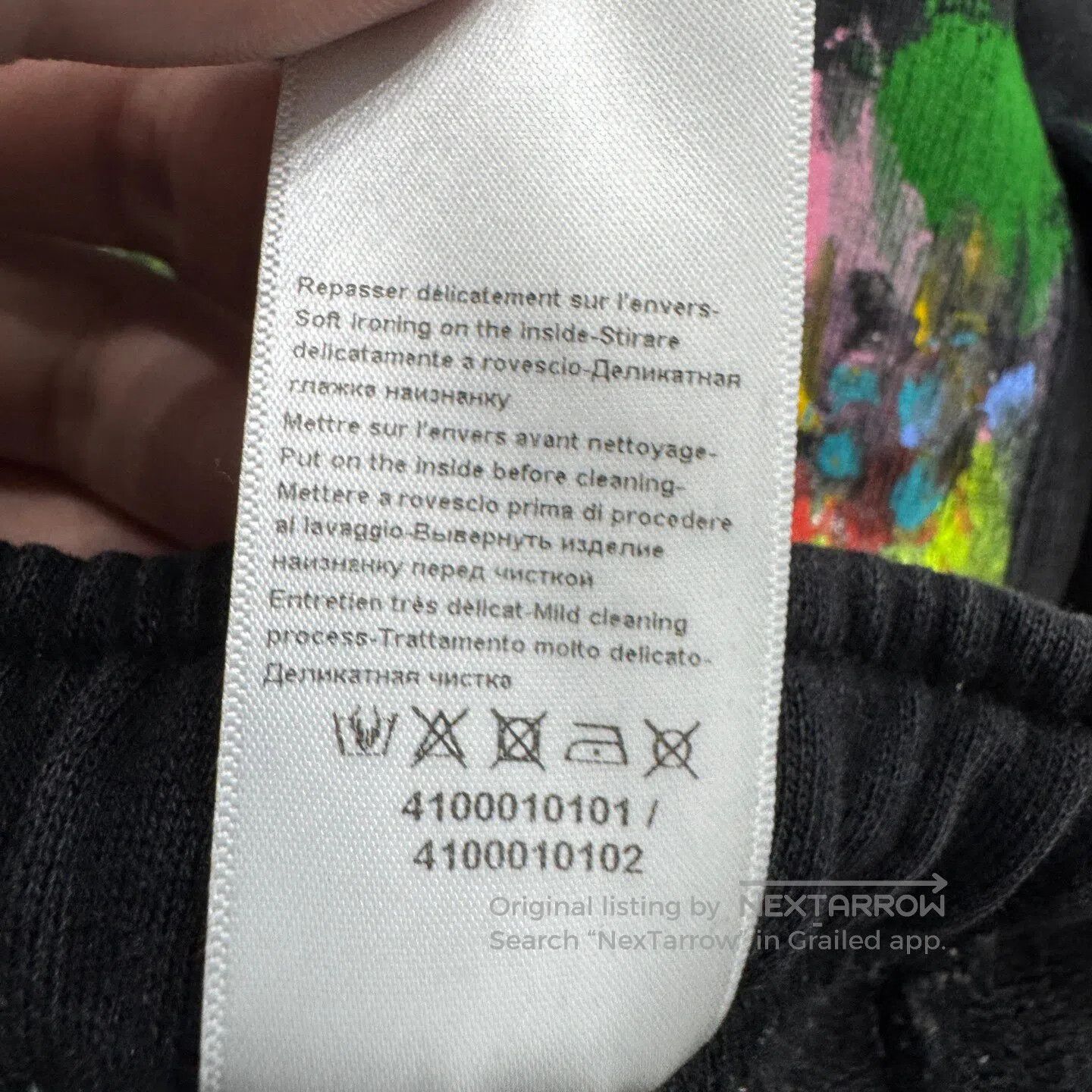 Lanvin Lanvin sizeL Painted spray-painted ankle-binding sport pant Size US 32 / EU 48 - 6 Thumbnail