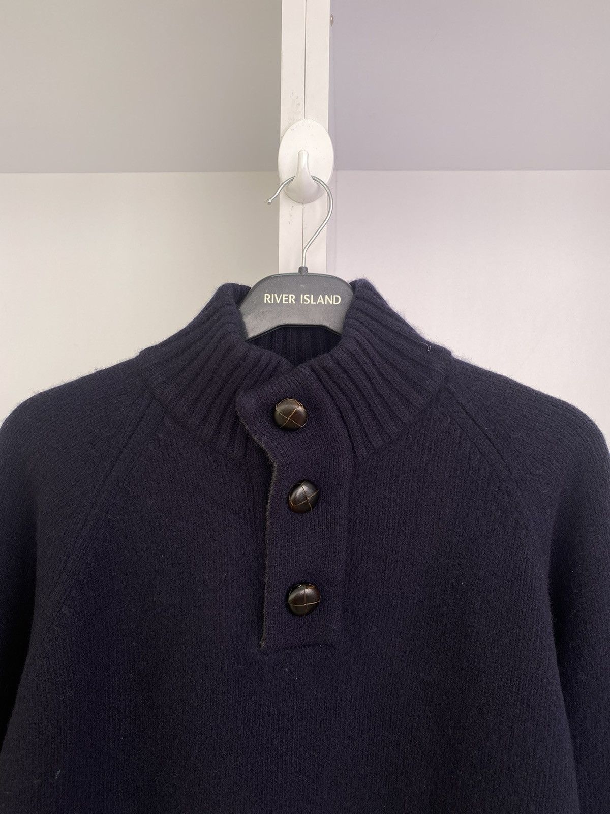Barbour × Designer × Vintage Vintage Barbour Navy Wool Sweater Size US L / EU 52-54 / 3 - 7 Thumbnail