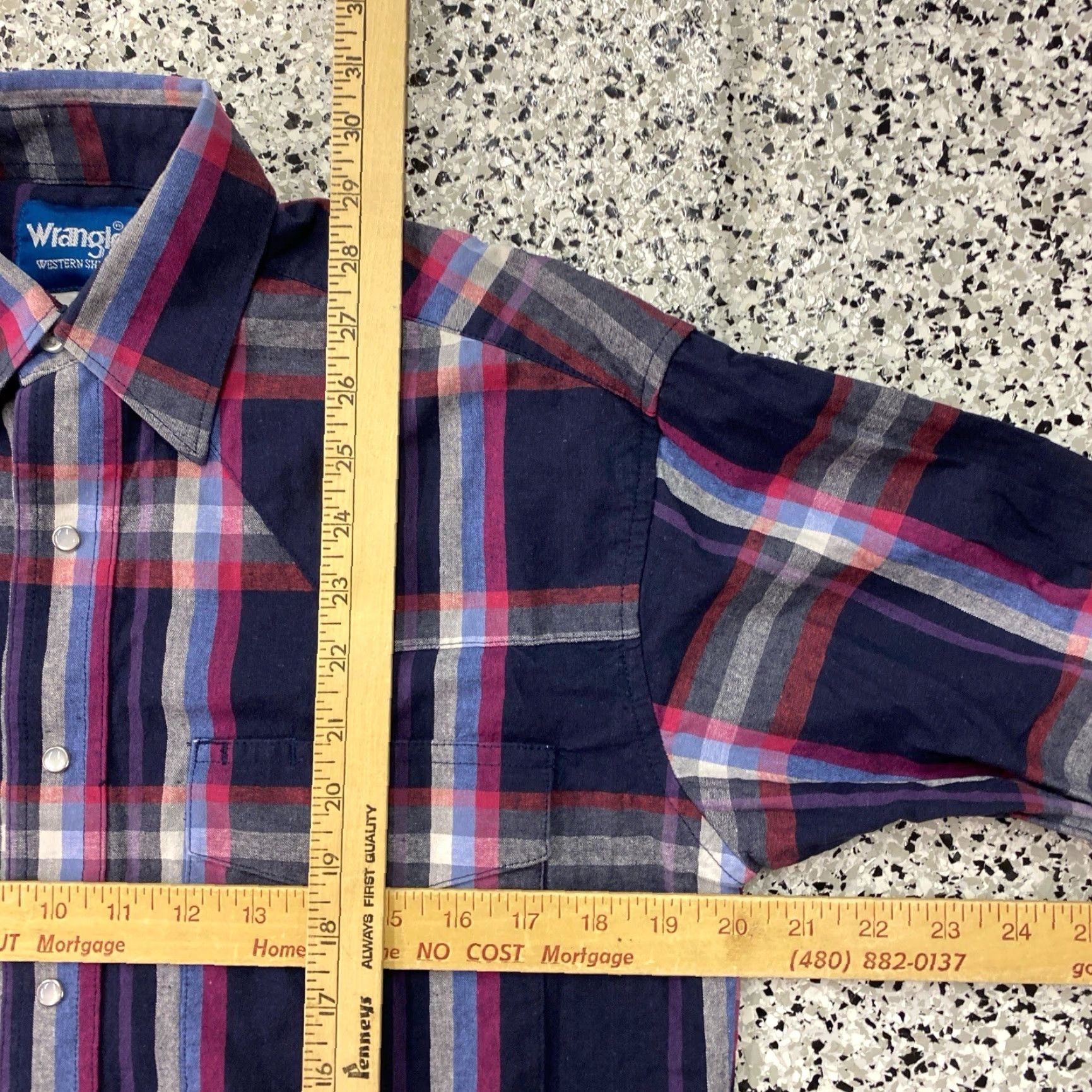Wrangler VINTAGE Wrangler Western Pearl Snap Shirt Mens Small Purple Plaid Long Sleeve Button-Up Size US S / EU 44-46 / 1 - 3 Thumbnail