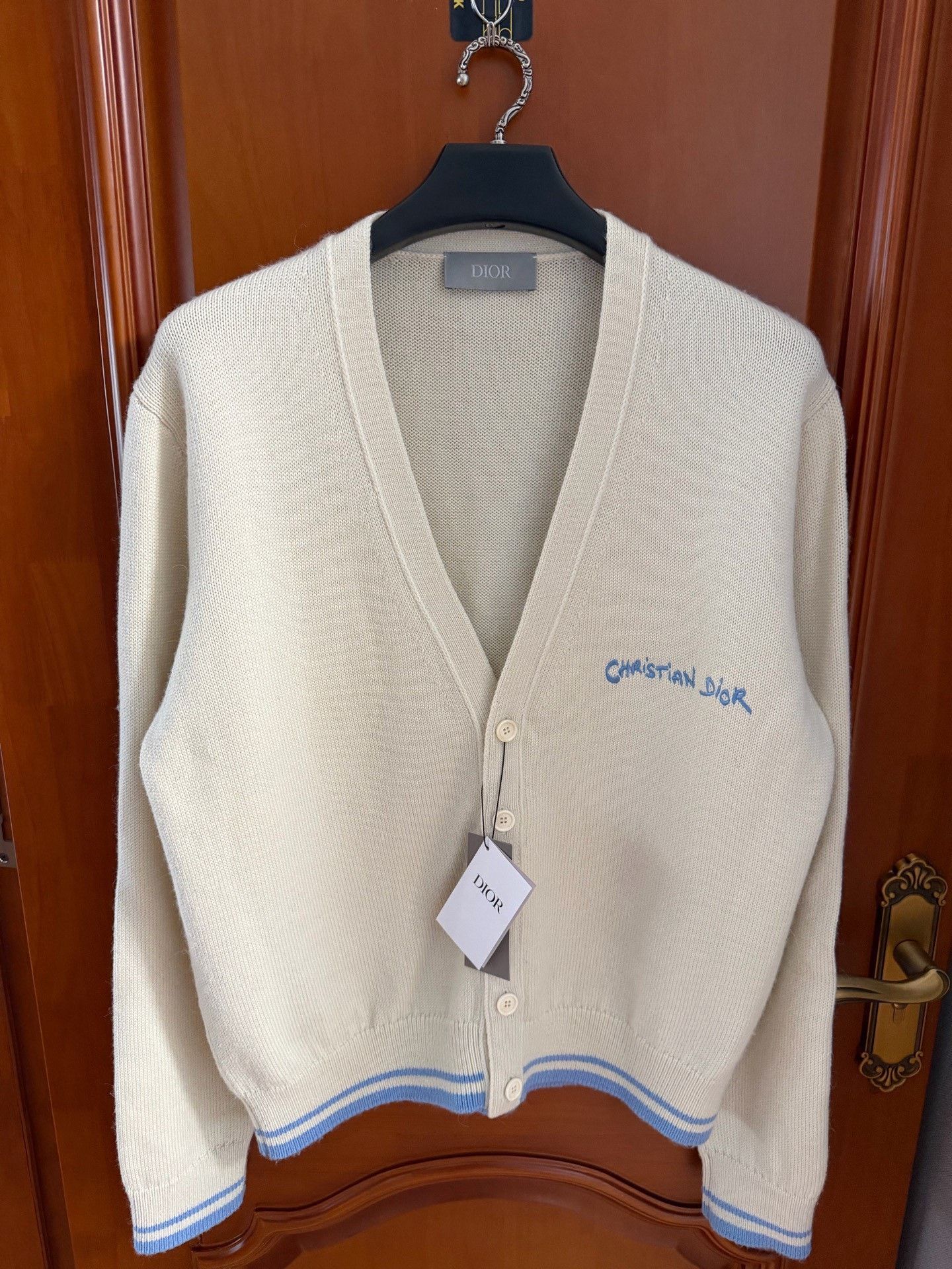 Dior Dior Logo Embroidery Wool Alpaca Cardigan Size L Size US L / EU 52-54 / 3 - 1 Thumbnail