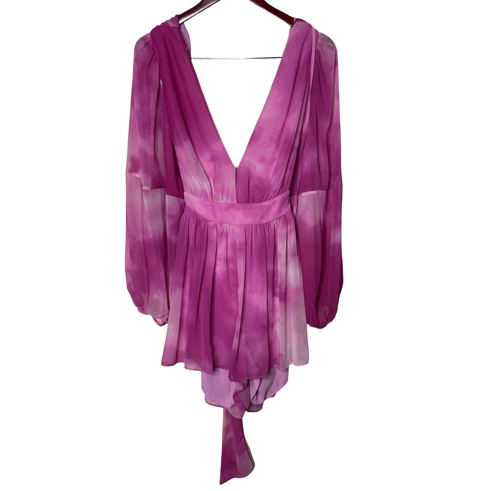 Other TOCCIN X RTR Pink Tie Dye Lightweight open back Romper sz 10 Size 32" / US 10 / IT 46 - 3 Thumbnail