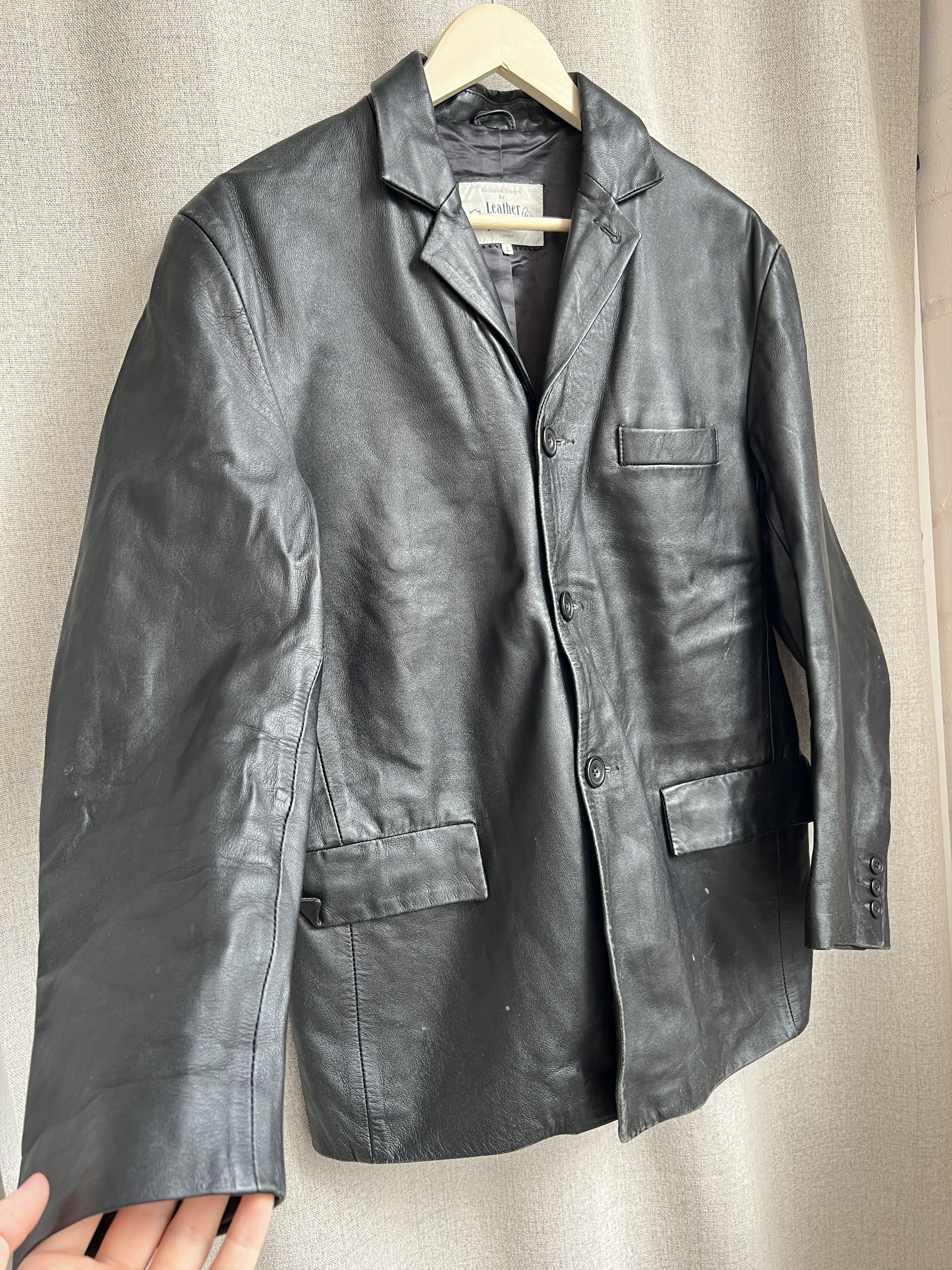 Vintage Vintage Avant Garde Black Leather Blazer Jacket Size US M / EU 48-50 / 2 - 5 Thumbnail