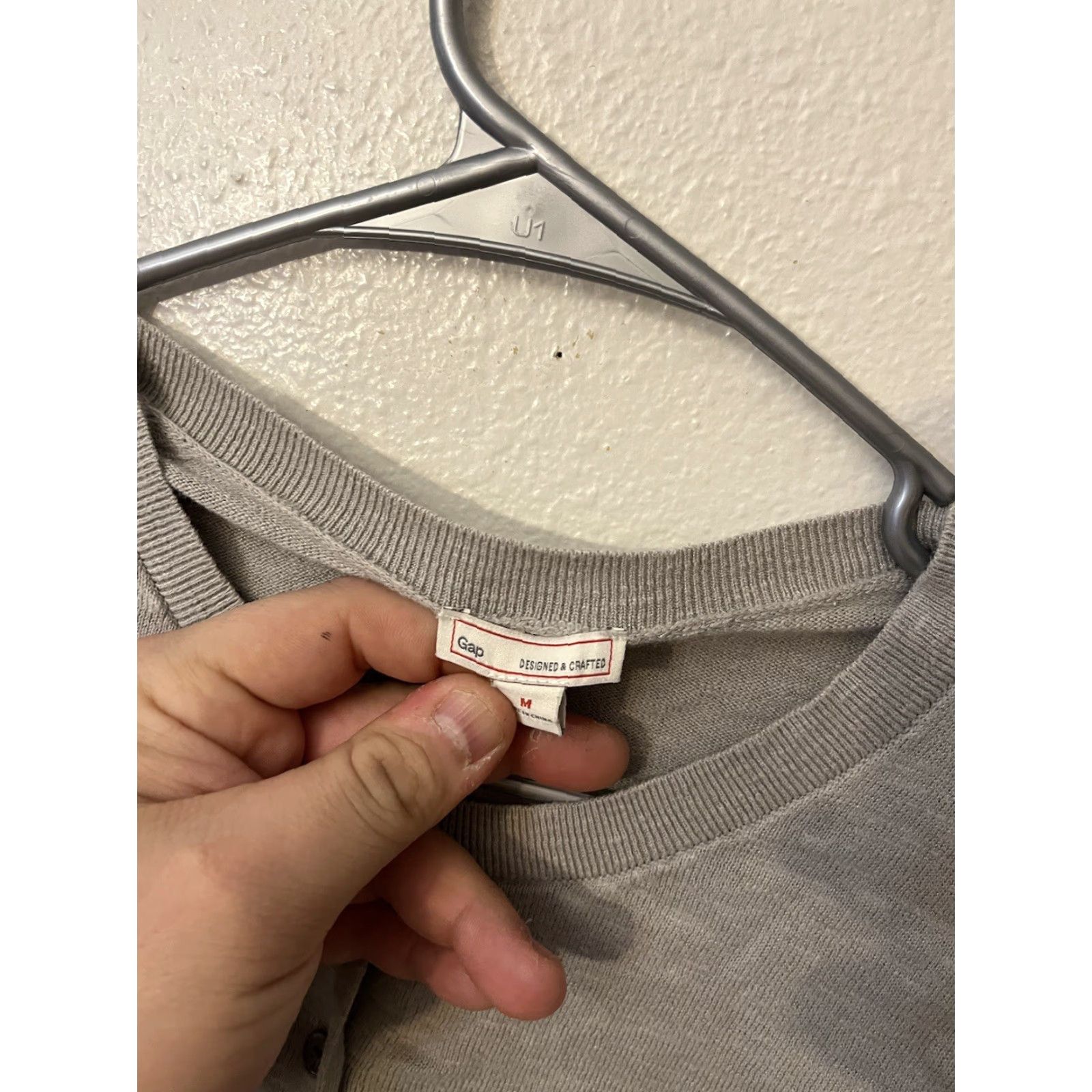 Gap GAP Cardigan Size M Gray Lightweight Button Cotton Long Sleeve Crew Size M / US 6-8 / IT 42-44 - 3 Thumbnail