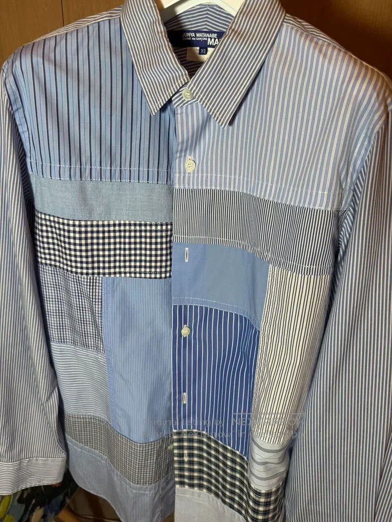 Junya Watanabe Junya Watanabe Men's Striped Patchwork Design Shirt Size US XS / EU 42 / 0 - 2 Thumbnail