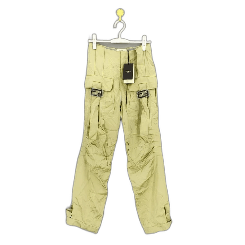 Fendi Fendi Women's Pleated Cargo Pants in Light Green Size US 36 / EU 52 - 1 Thumbnail