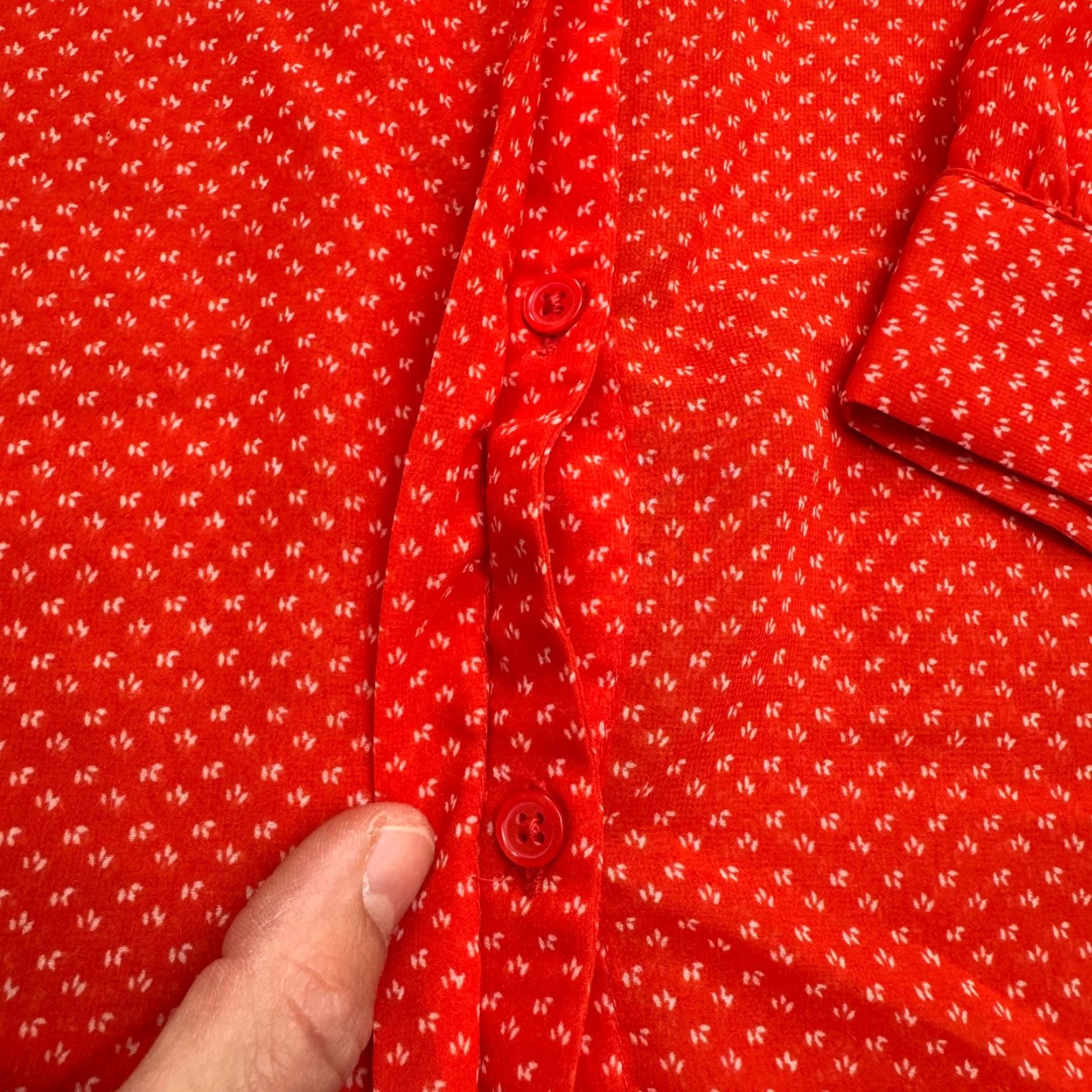 Old Navy Old NavyButton DownShirt Blouse Womens XL Red Micro FloralChiffon Casual Top Size XL / US 12-14 / IT 48-50 - 4 Thumbnail