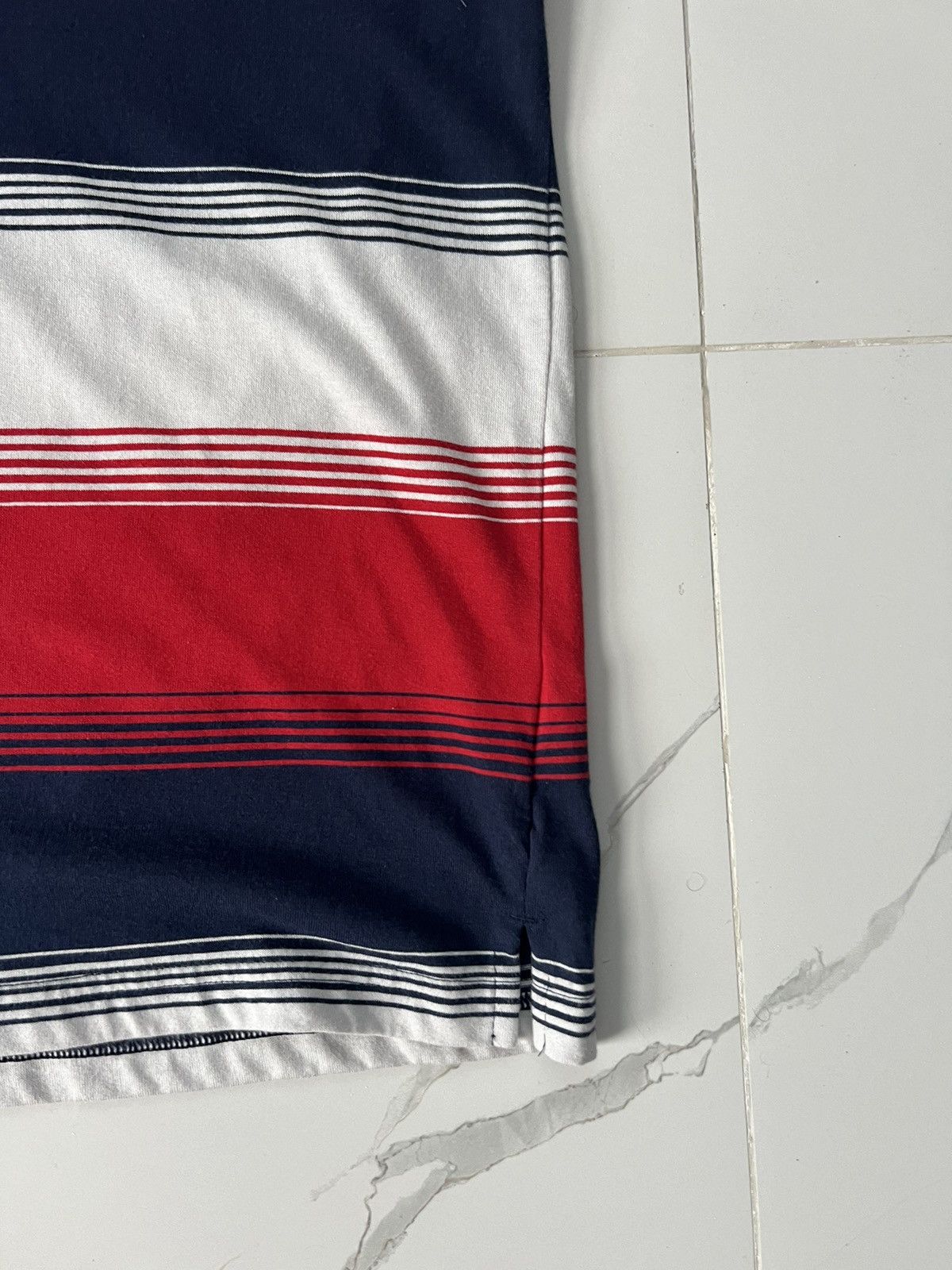 Nike × Vintage 90’s NIKE SWOOSH LOGO RARE RETRO STRIPED POLO Y2K Size US L / EU 52-54 / 3 - 2 Thumbnail