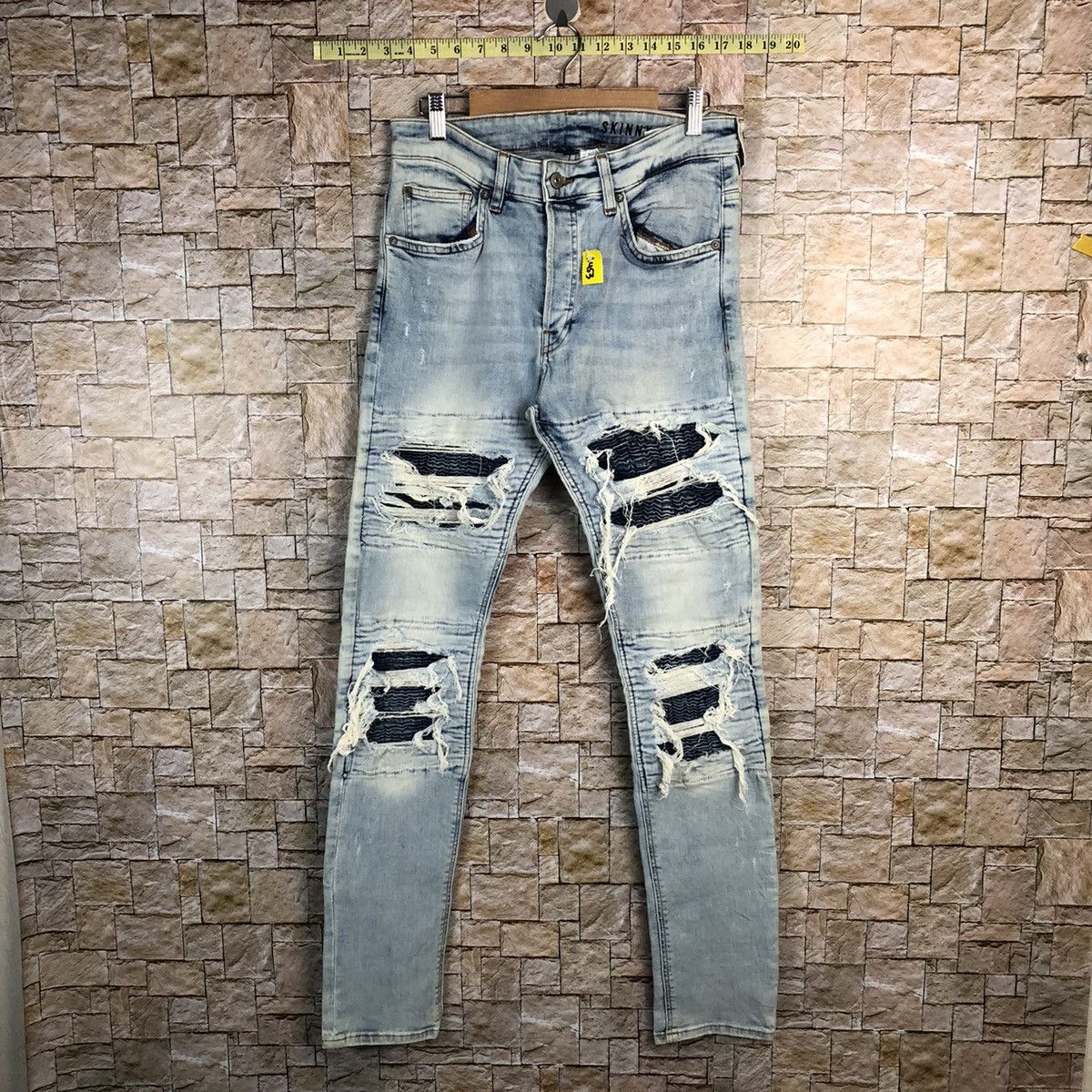 Vintage H&M Blue Distressed ripped Denim Pants #A453 Size US 32 / EU 48 - 1 Thumbnail
